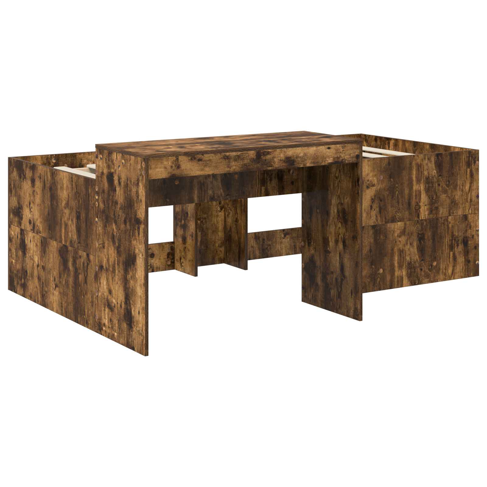 Lit haut pour enfants avec bureau Chêne fumé 90 x 200 cm - XIOS
