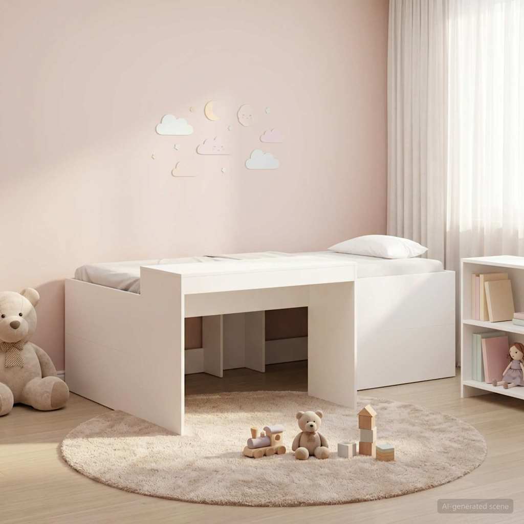 Lit haut pour enfants avec bureau Blanc 98,5 x 200 cm - XIOS