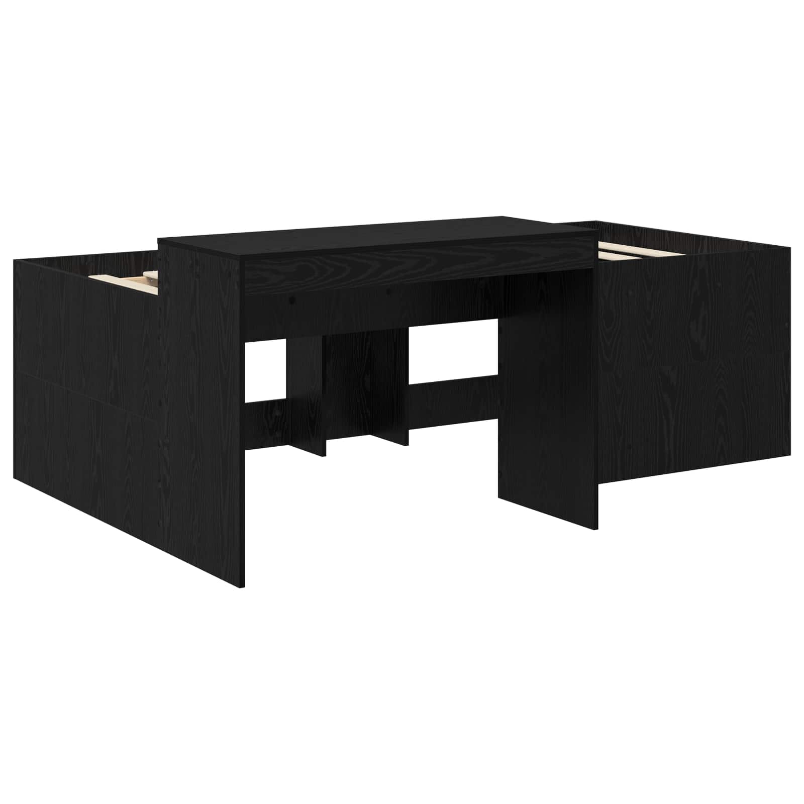 Lit haut pour enfants avec bureau Noir 98,5 x 200 cm - XIOS