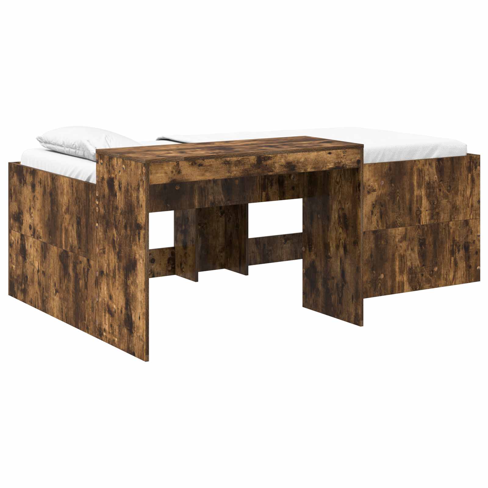 Lit haut pour enfants avec bureau Chêne fumé 98,5 x 200 cm - XIOS