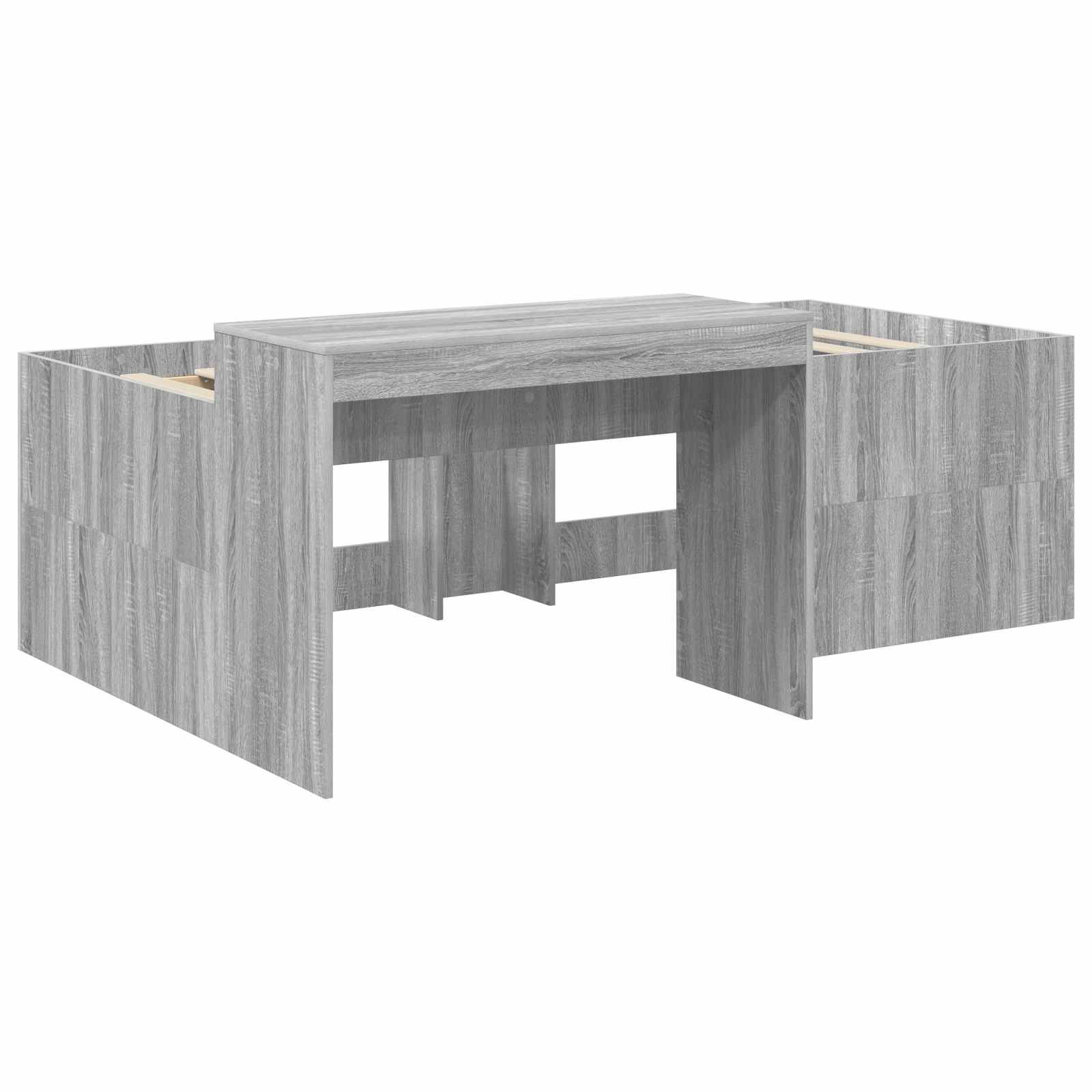 Lit haut pour enfants avec bureau Sonoma gris 98,5 x 200 cm - XIOS