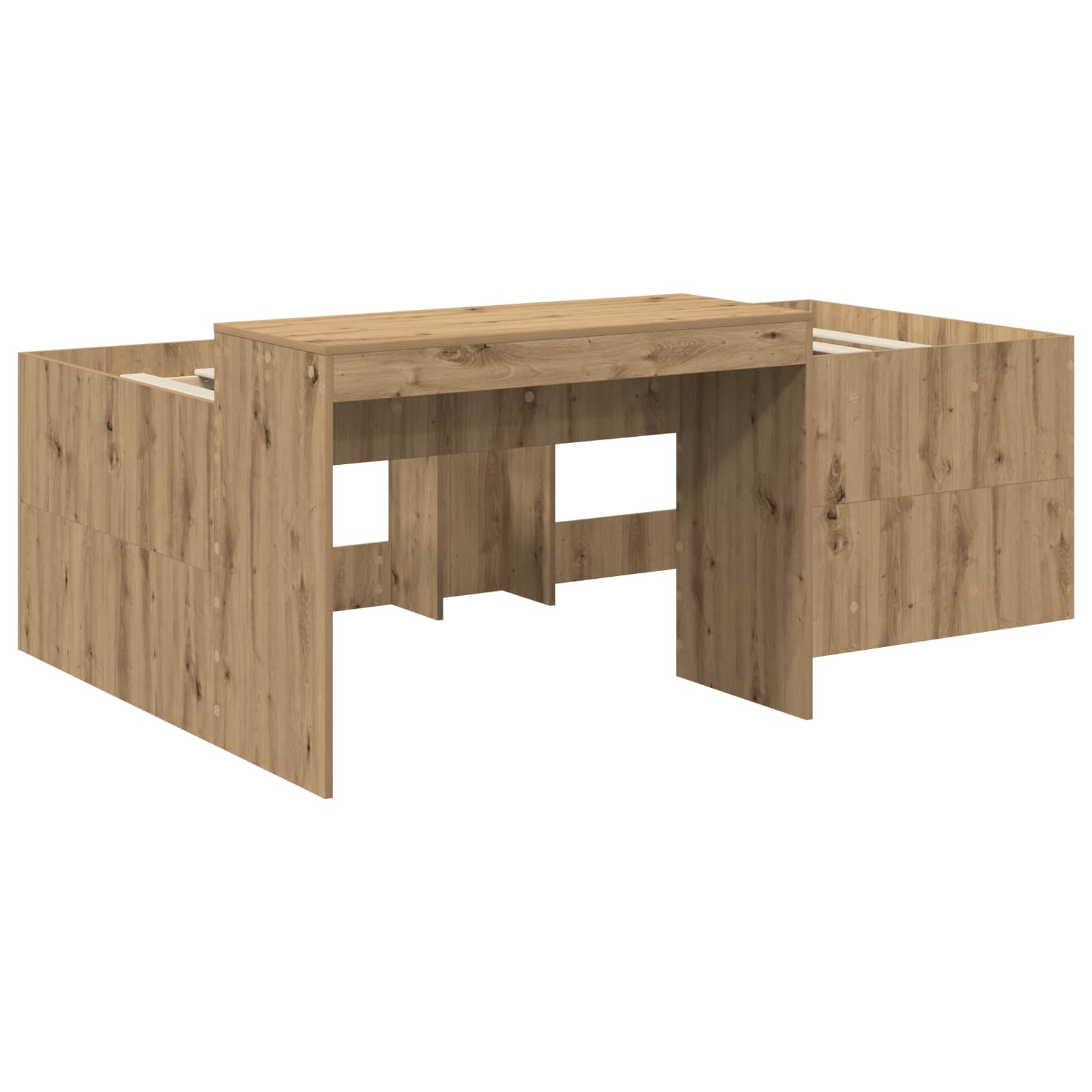 Lit haut pour enfants avec bureau Chêne artisanal 98,5 x 200 cm - XIOS