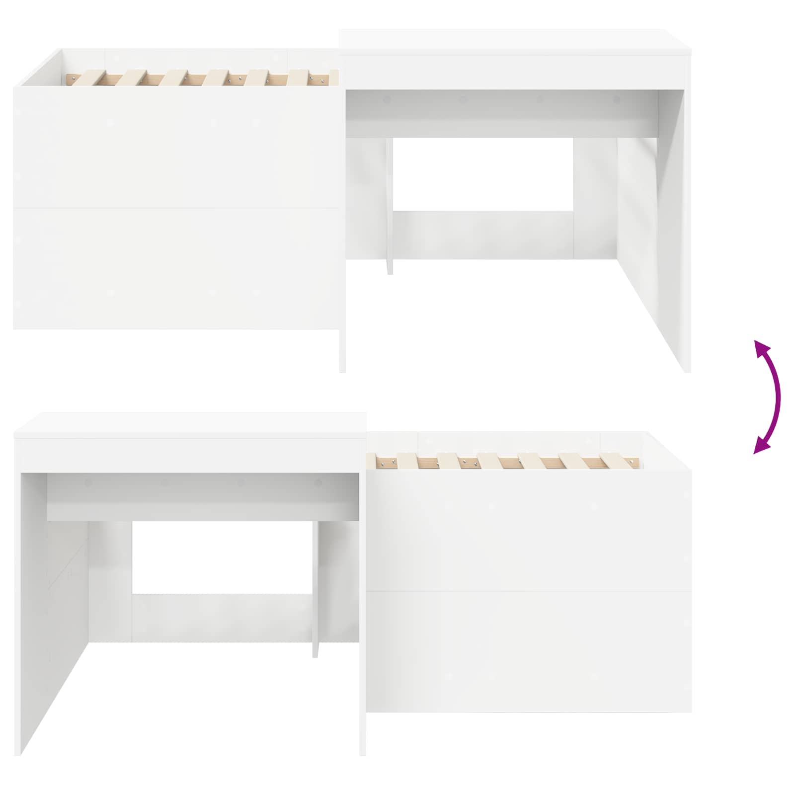 Lit haut pour enfants avec bureau Blanc 80 x 160 cm - XIOS
