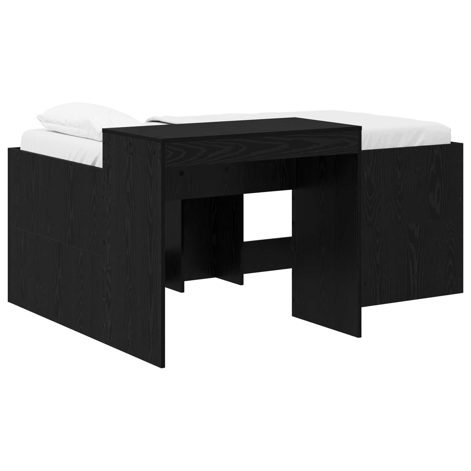 Lit haut pour enfants avec bureau Noir Bois d'ingénierie - XIOS