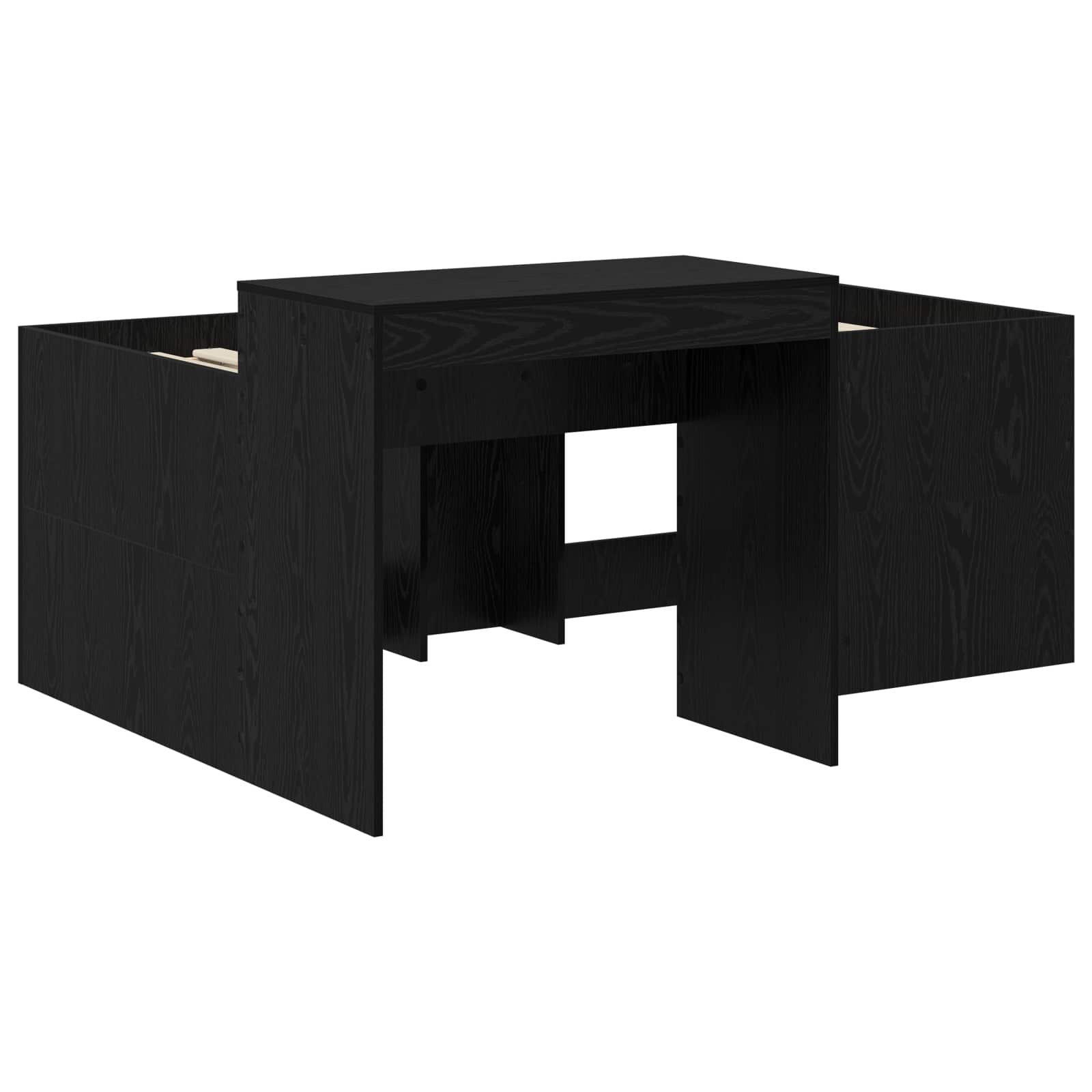 Lit haut pour enfants avec bureau Noir Bois d'ingénierie - XIOS