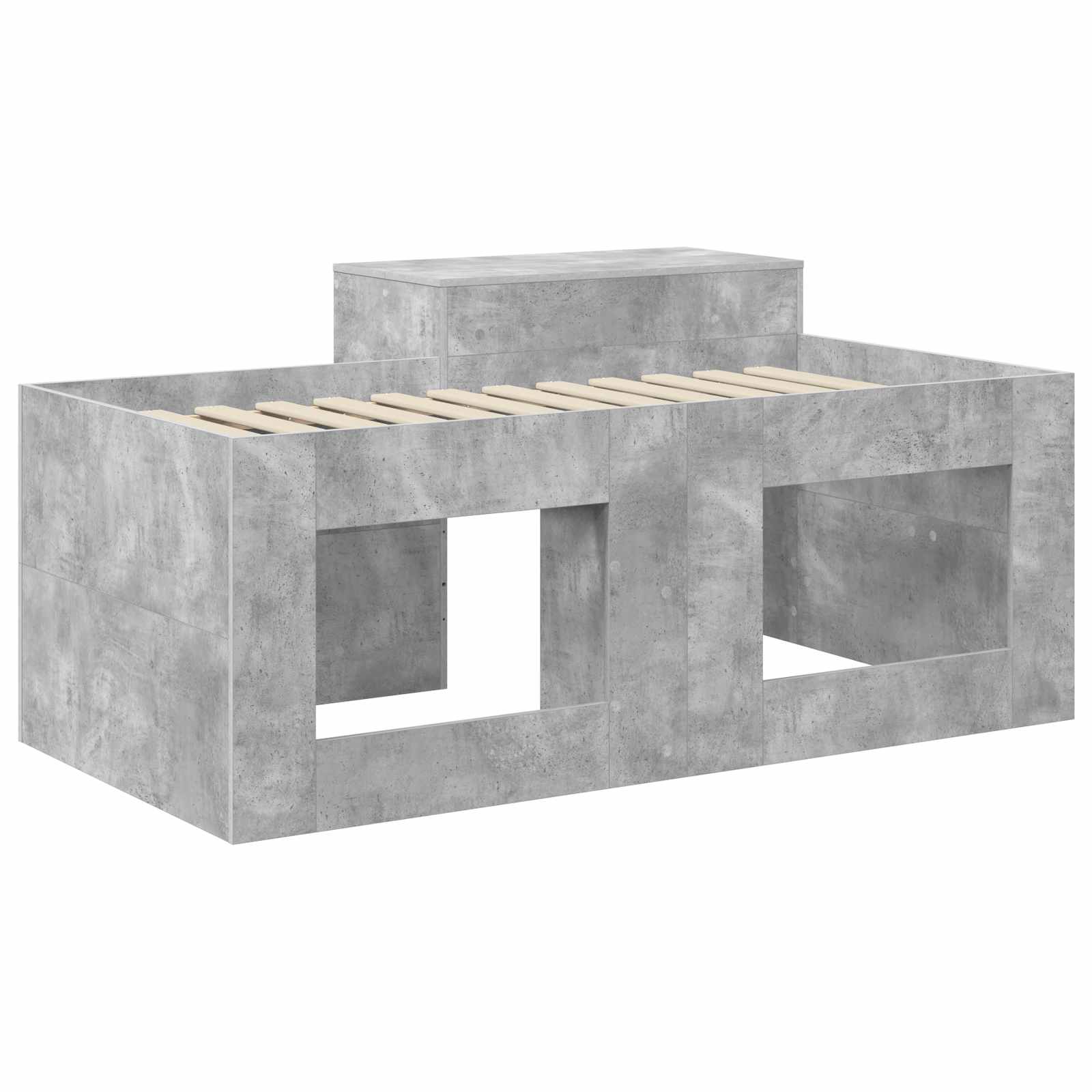 Lit haut pour enfants avec bureau Gris béton Bois d'ingénierie - XIOS