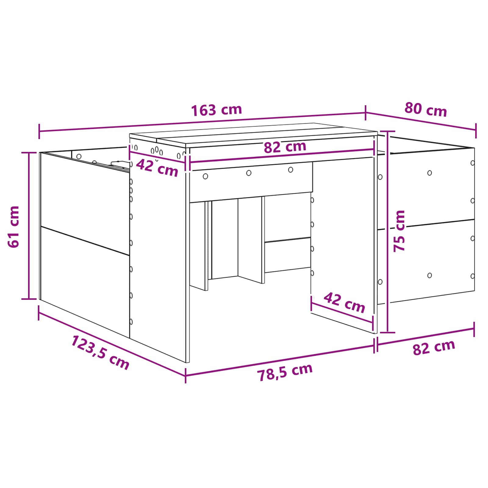 Lit haut pour enfants avec bureau Chêne fumé Bois d'ingénierie - XIOS