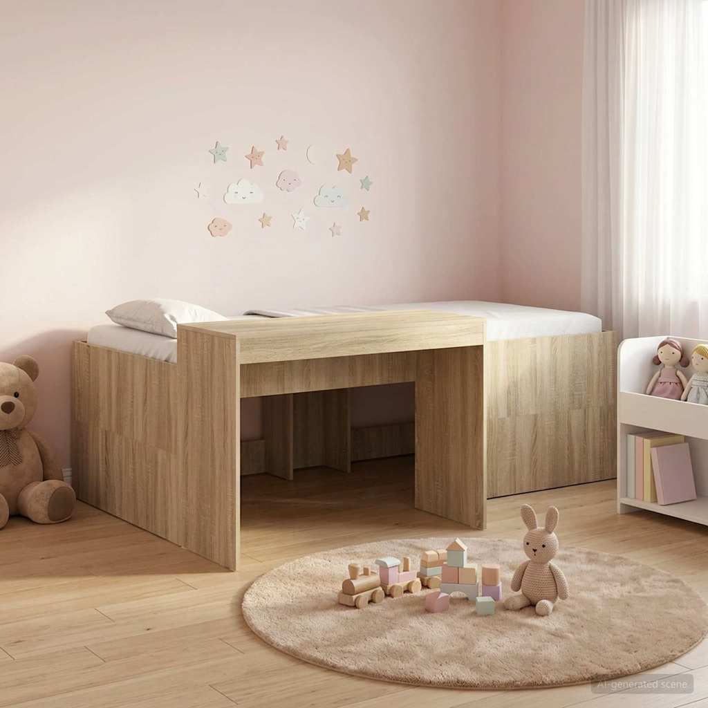 Lit haut pour enfants avec bureau Chêne Sonoma - XIOS