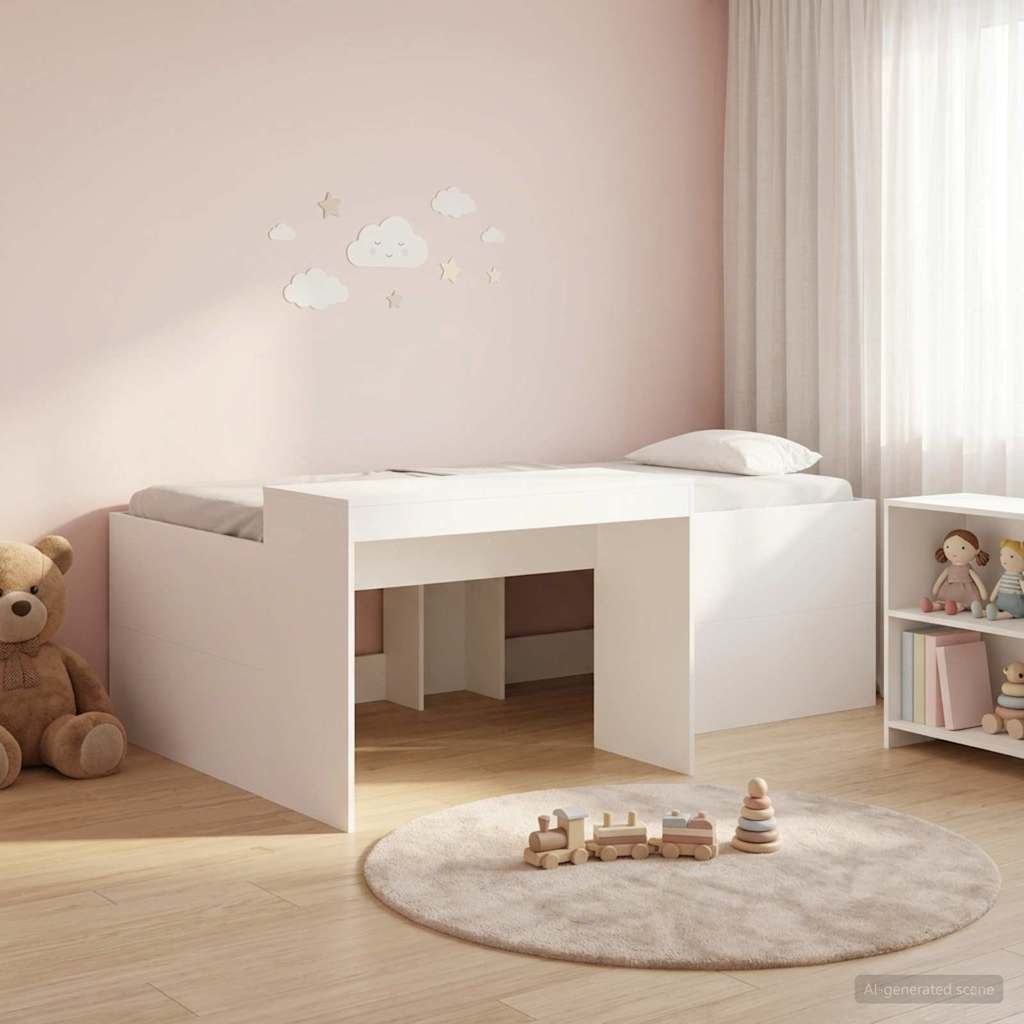 Lit haut pour enfants avec bureau Blanc 75 x 190 cm - XIOS