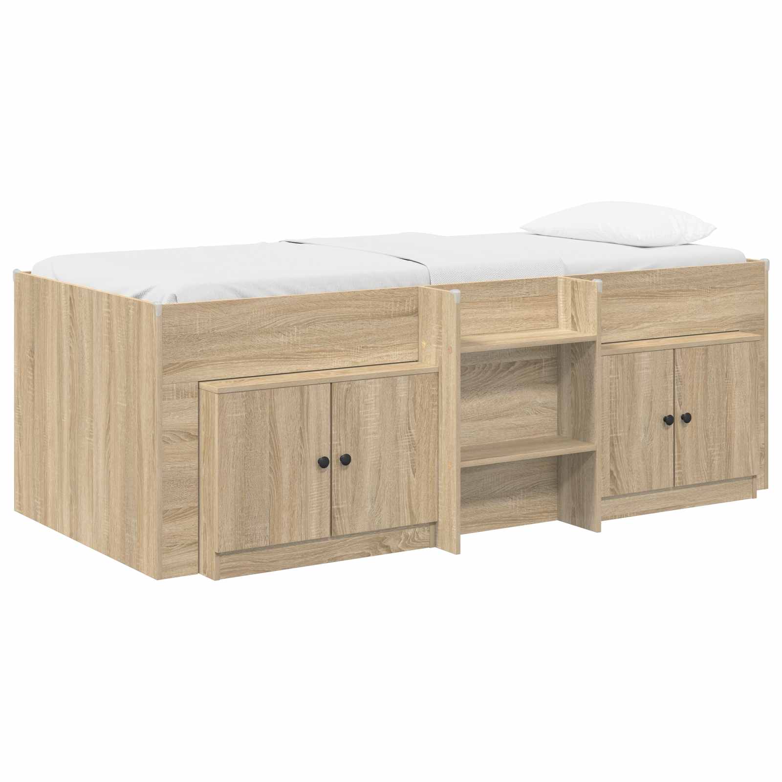 Cadre de lit en loft avec armoire avec porte 3 pc Chêne Sonoma - XIOS