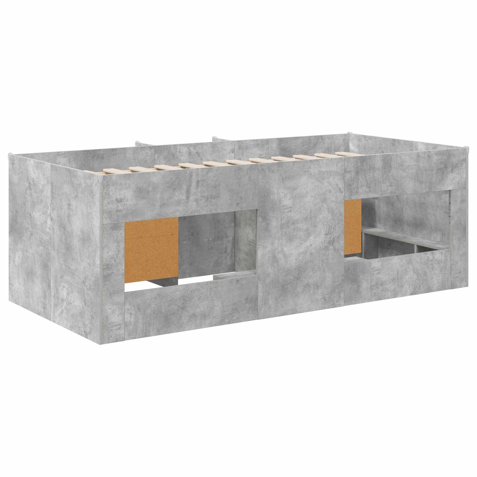 Cadre de lit en loft avec armoire avec stockage 3 pc Gris béton - XIOS