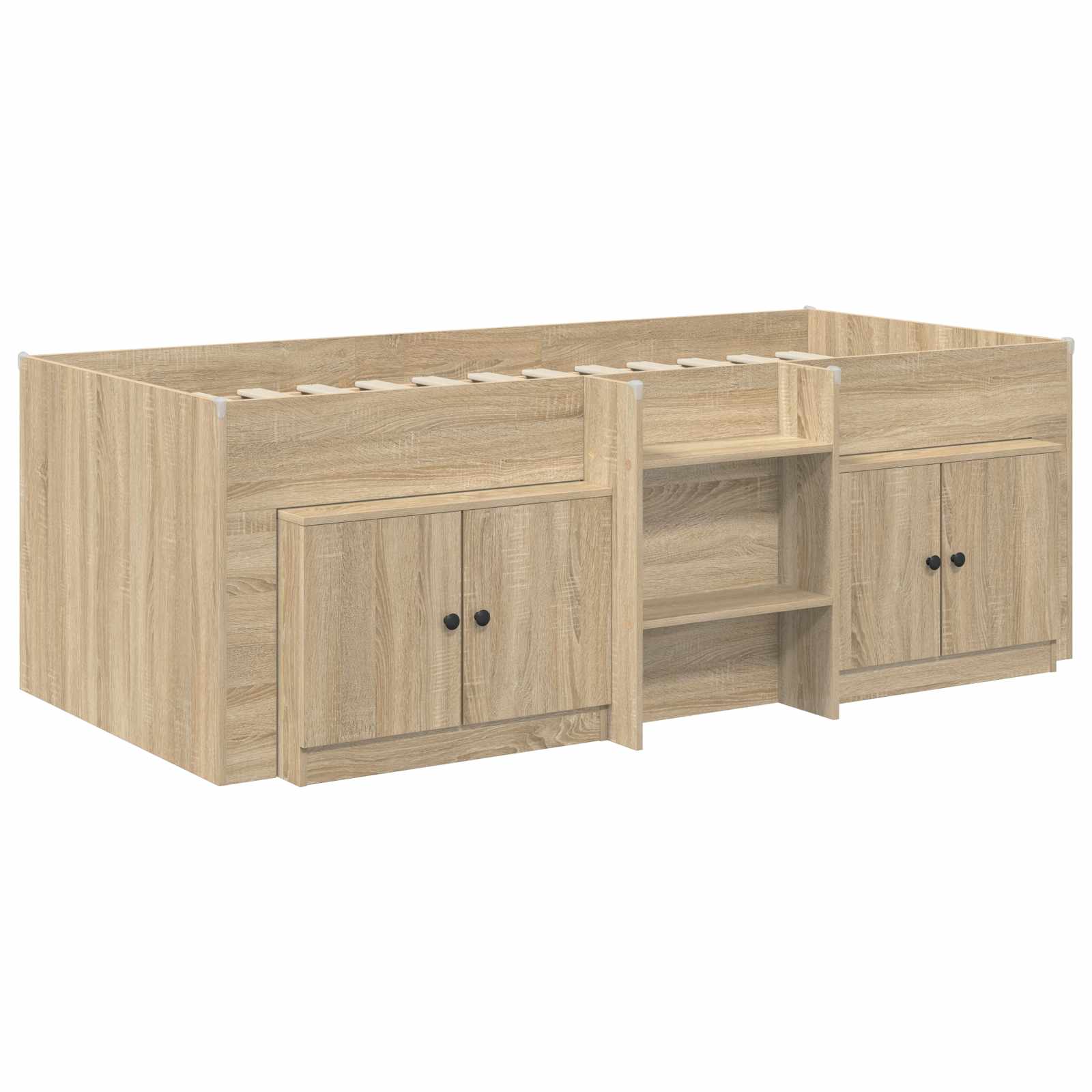 Cadre de lit en loft avec armoire avec porte 3 pc Chêne Sonoma - XIOS