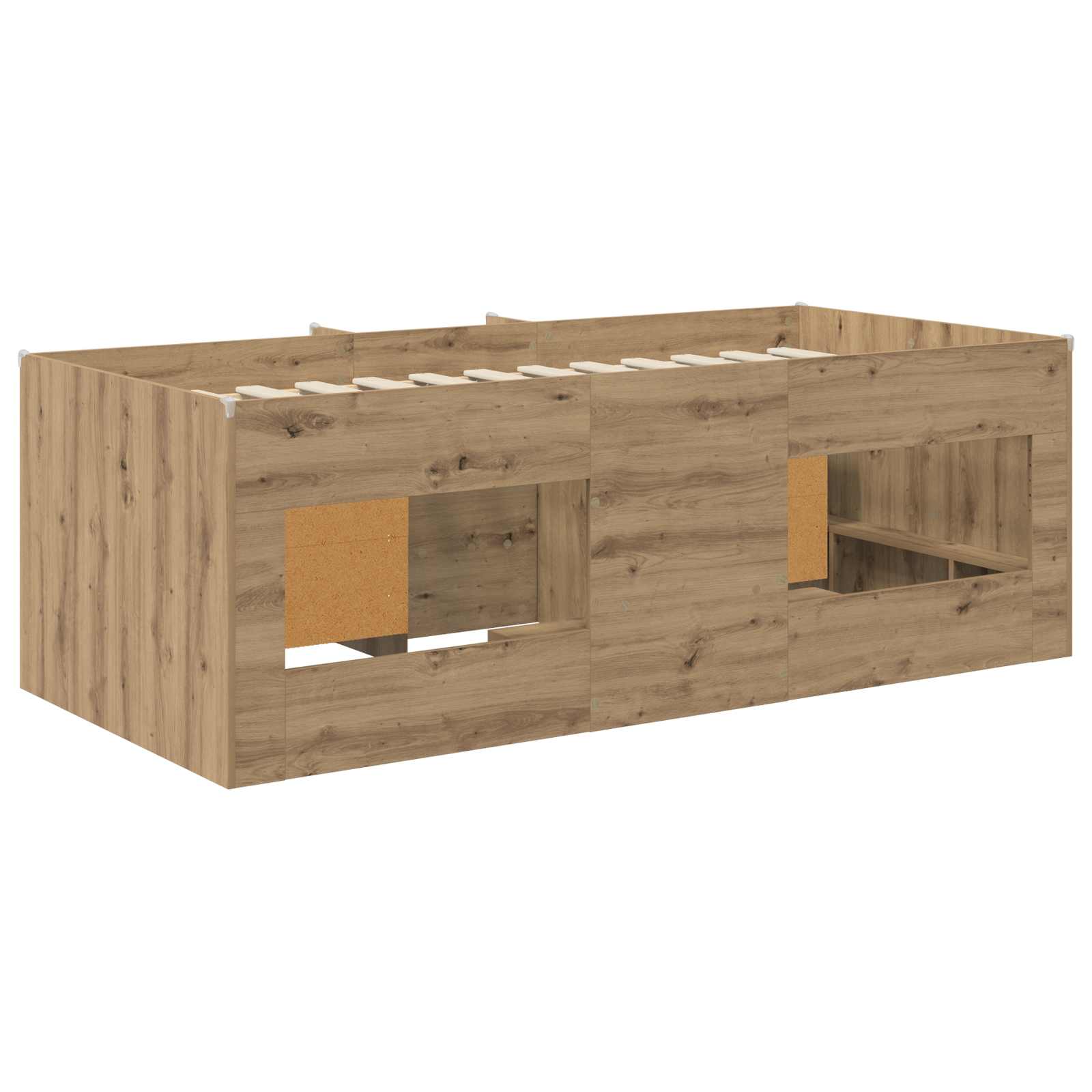 Cadre de lit en loft avec armoire 3 pc Chêne artisanal - XIOS