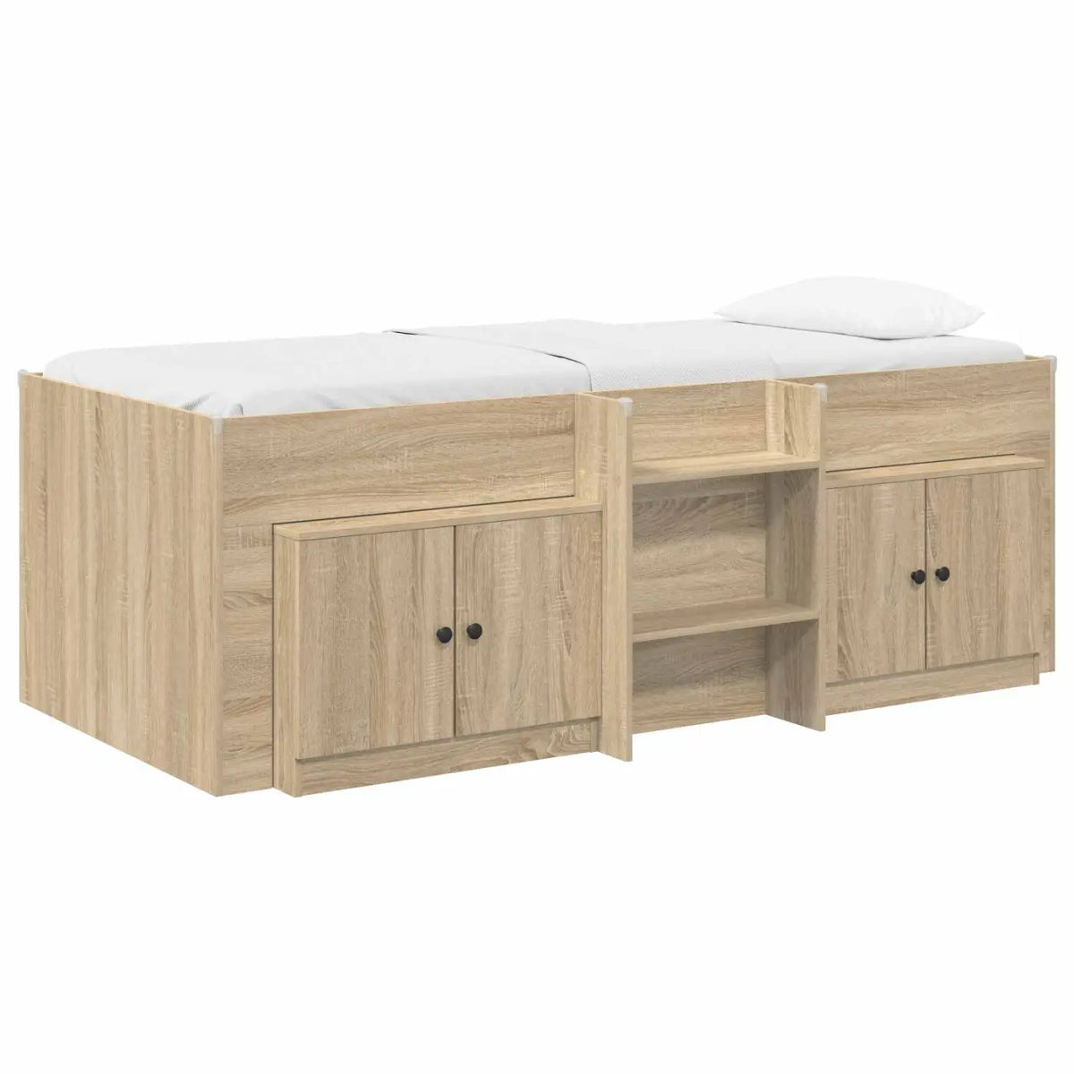 Cadre de lit en loft avec armoire avec porte 3 pc Chêne Sonoma - XIOS