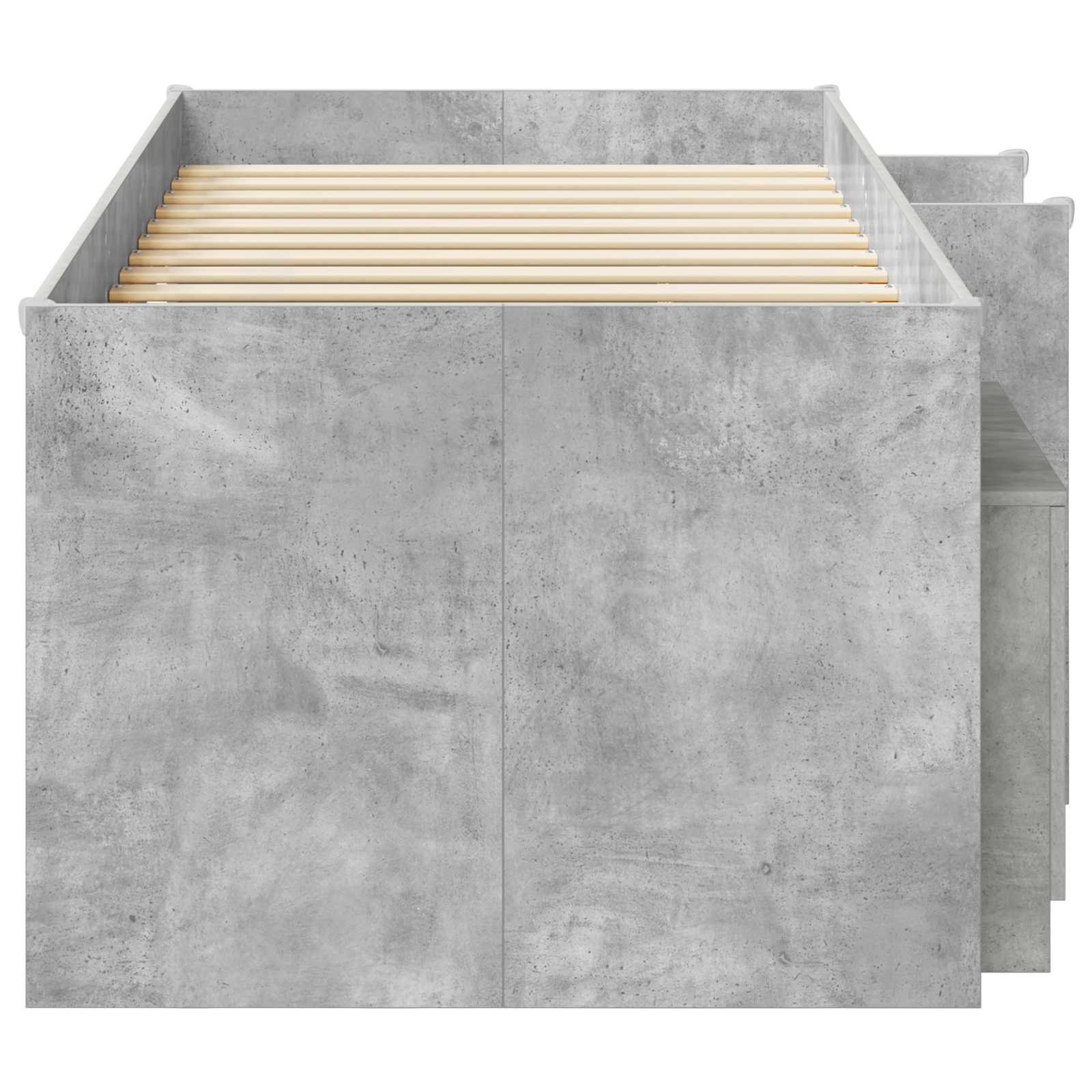 Cadre de lit en loft avec armoire avec stockage 3 pc Gris béton - XIOS