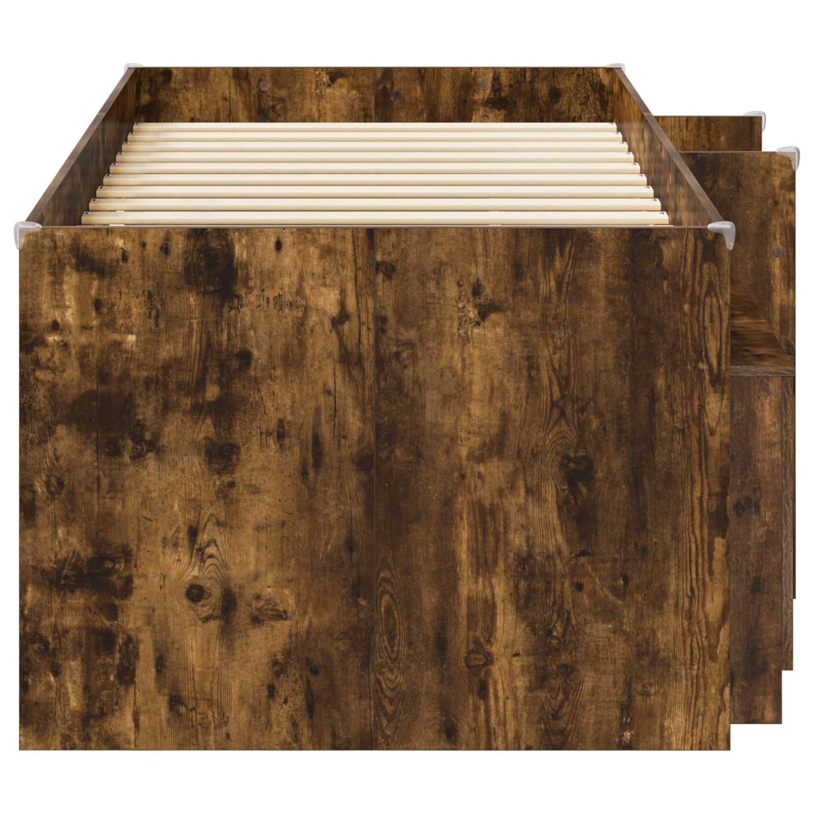 Cadre de lit en loft avec armoire avec stockage 3 pc Chêne fumé - XIOS