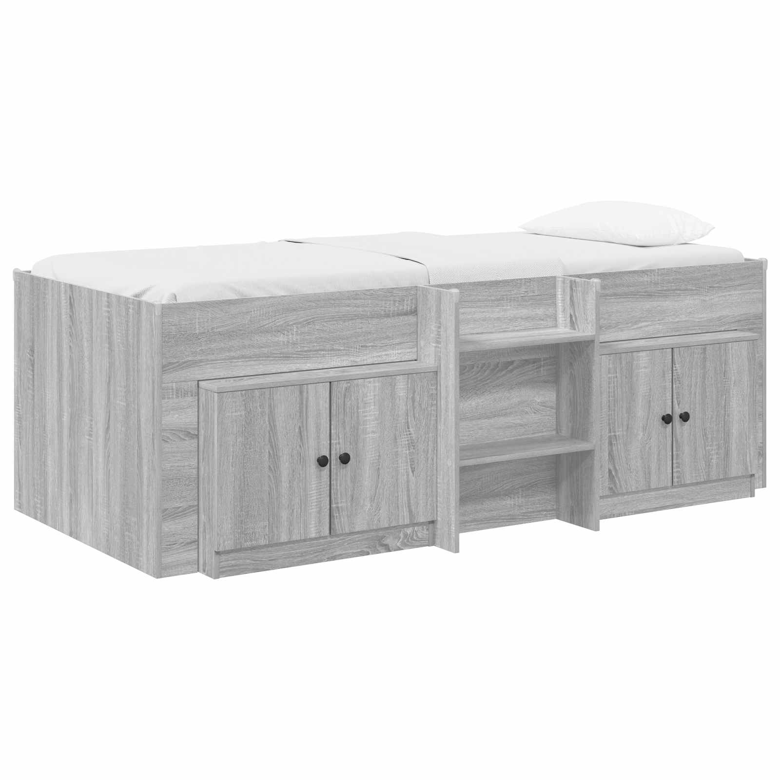 Cadre de lit en loft avec armoire avec porte 3 pc Sonoma gris - XIOS