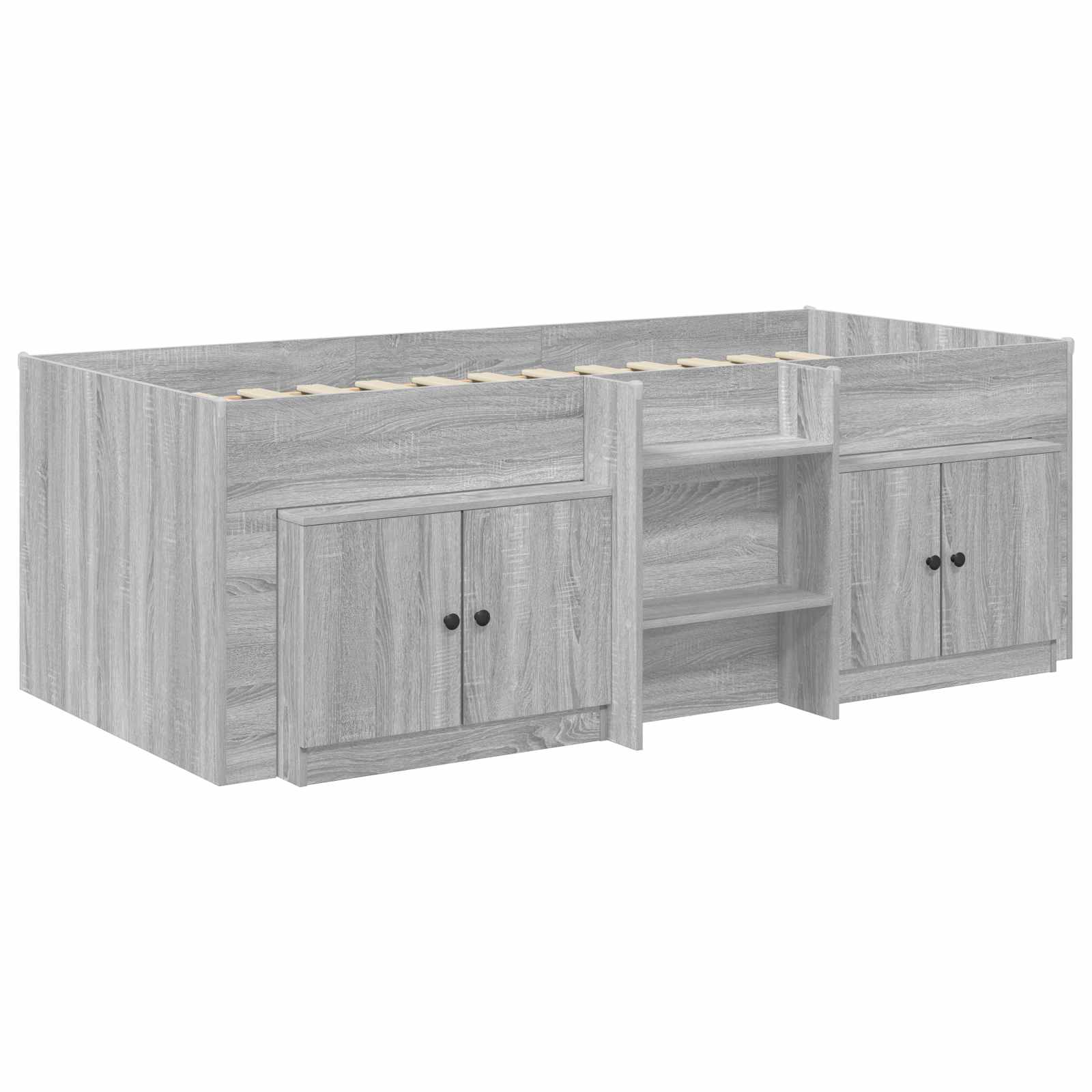 Cadre de lit en loft avec armoire avec porte 3 pc Sonoma gris - XIOS