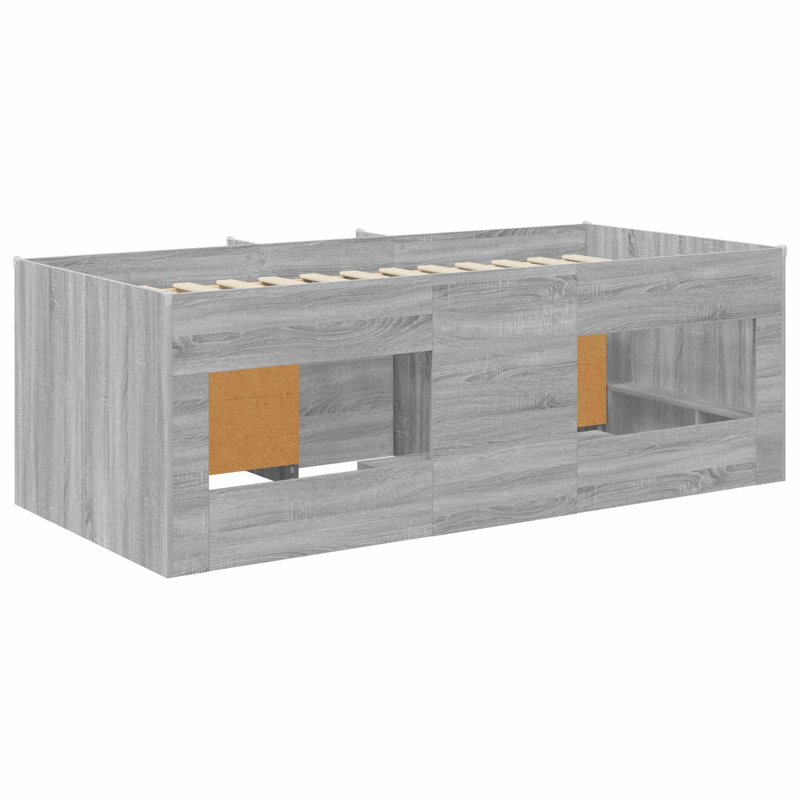 Cadre de lit en loft avec armoire avec porte 3 pc Sonoma gris - XIOS
