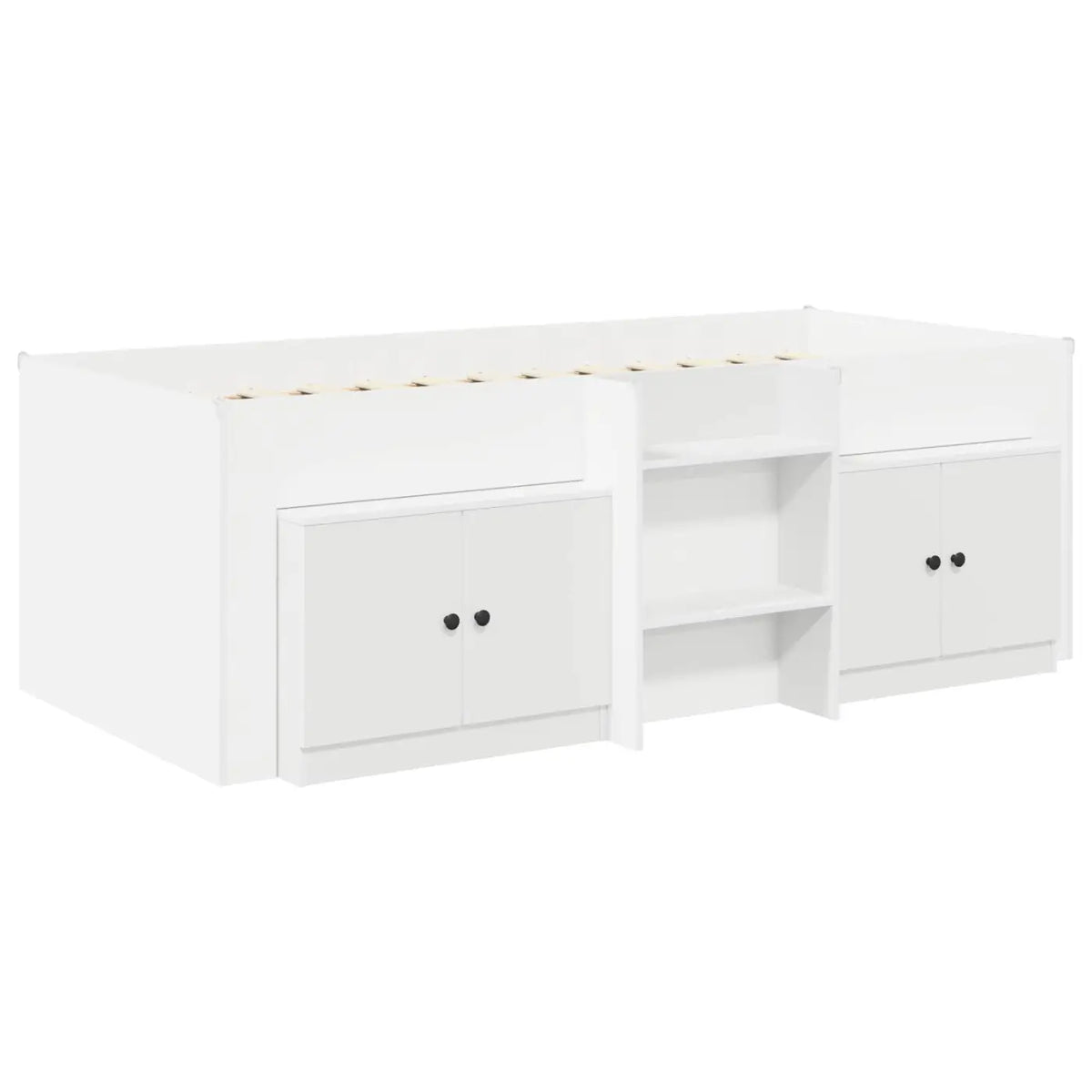 Cadre de lit en loft avec armoire 3 pc Blanc Bois d’ingénierie - XIOS