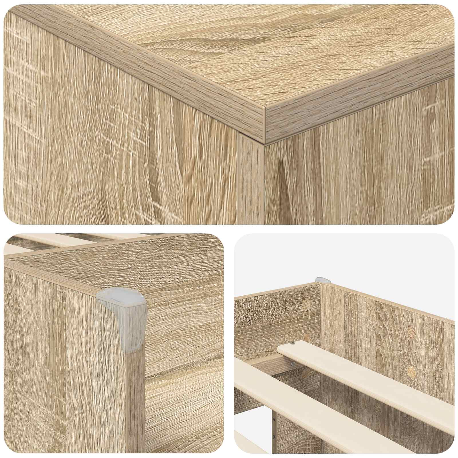 Cadre de lit en loft avec armoire avec porte 3 pc Chêne Sonoma - XIOS