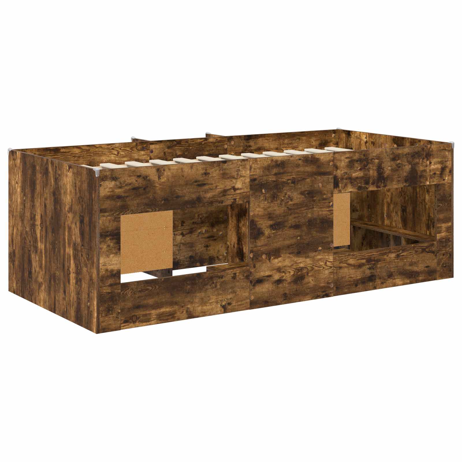 Cadre de lit en loft avec armoire avec stockage 3 pc Chêne fumé - XIOS