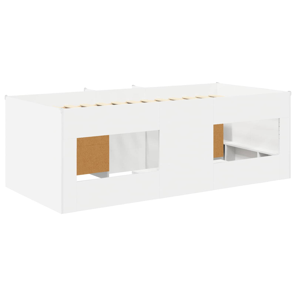 Cadre de lit en loft avec armoire 3 pc Blanc Bois d'ingénierie - XIOS