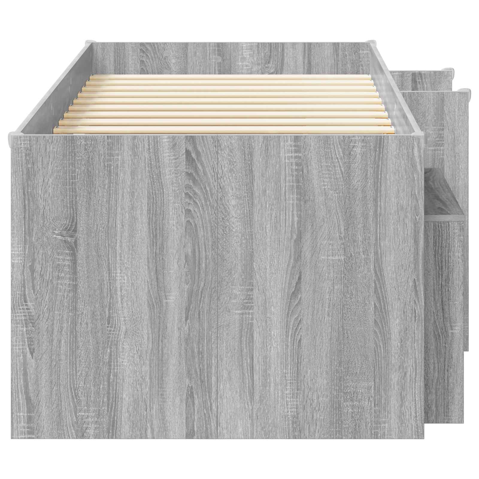 Cadre de lit en loft avec armoire avec étagère 3 pc Sonoma gris - XIOS
