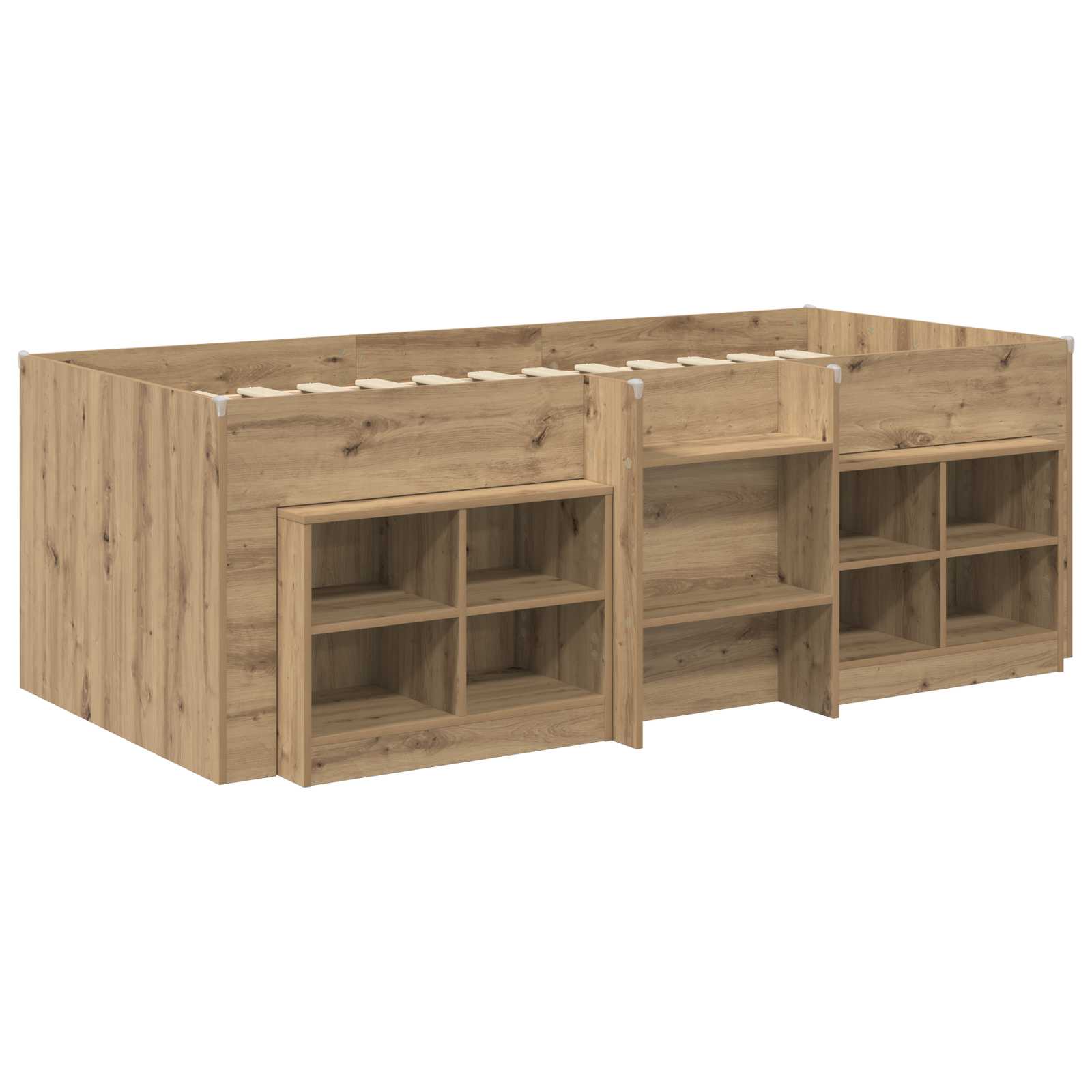 Cadre de lit en loft avec armoire 3 pc Chêne artisanal - XIOS