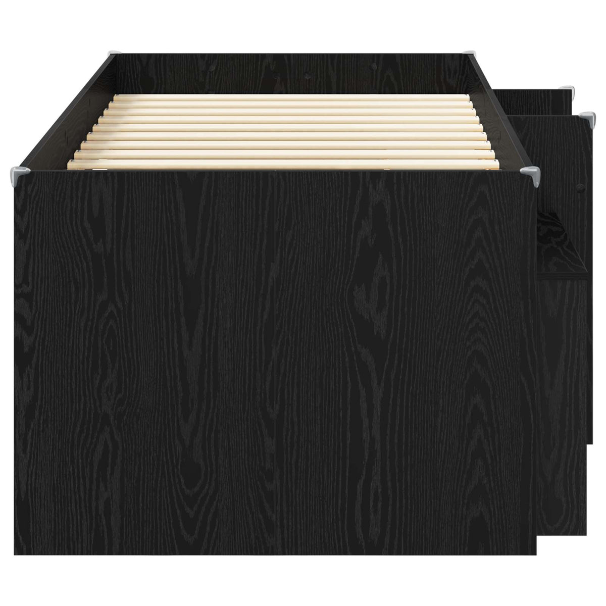 Cadre de lit en loft avec armoire 3 pc Noir Bois d'ingénierie - XIOS