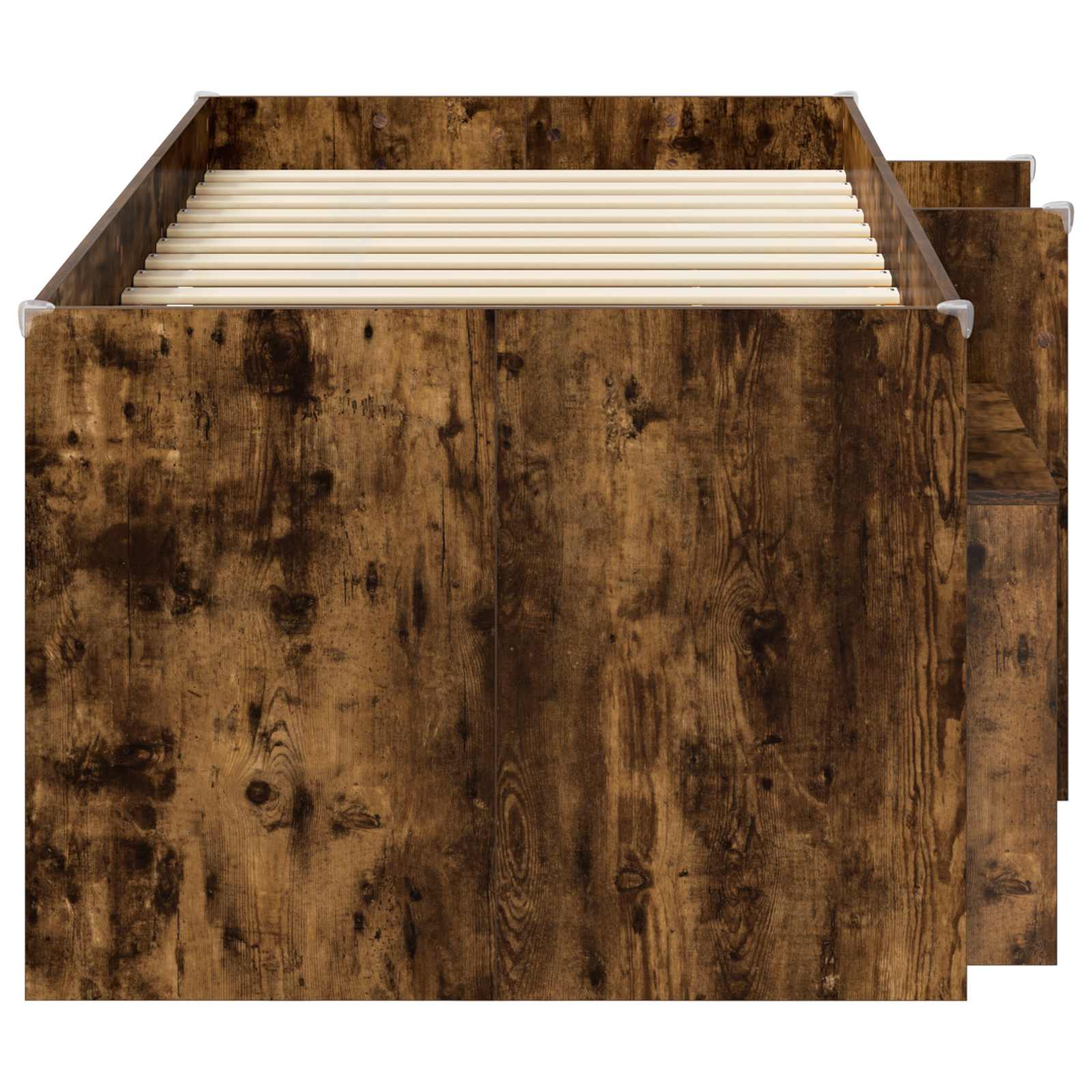 Cadre de lit en loft avec armoire avec étagère 3 pc Chêne fumé - XIOS