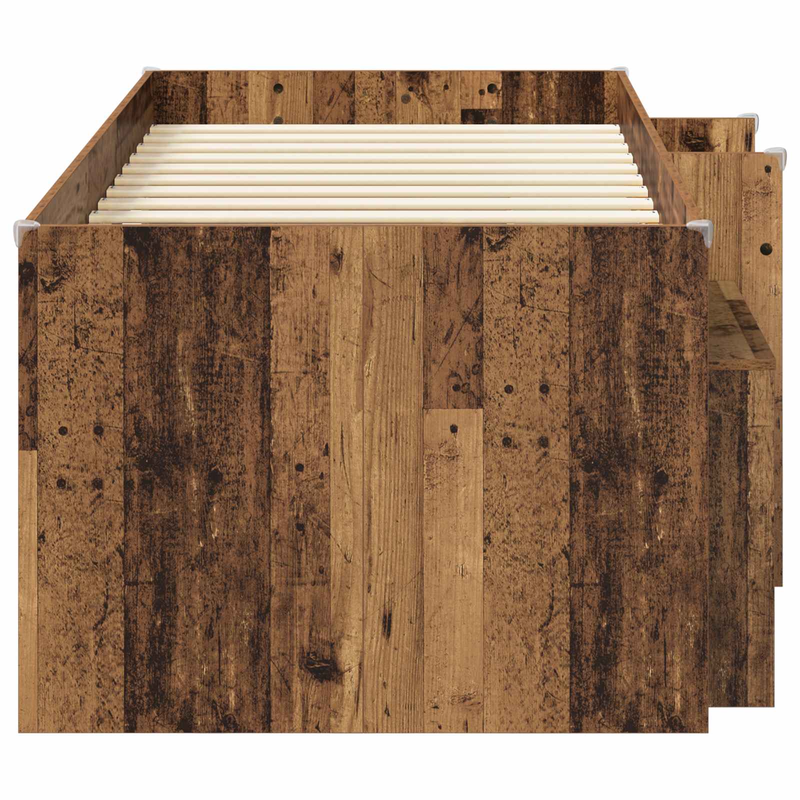 Cadre de lit en loft avec armoire avec étagère 3 pc Bois ancien - XIOS