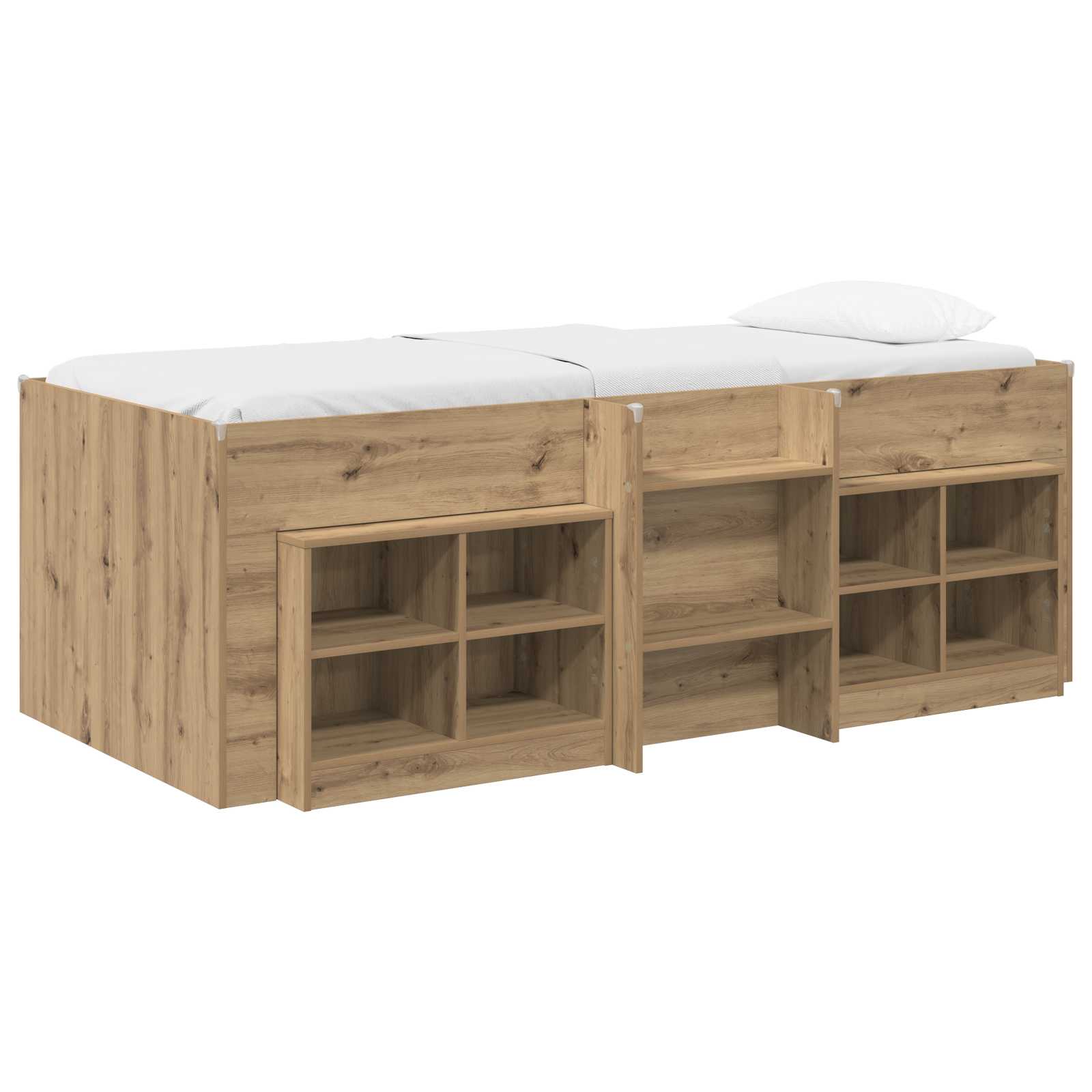 Cadre de lit en loft avec armoire 3 pc Chêne artisanal - XIOS
