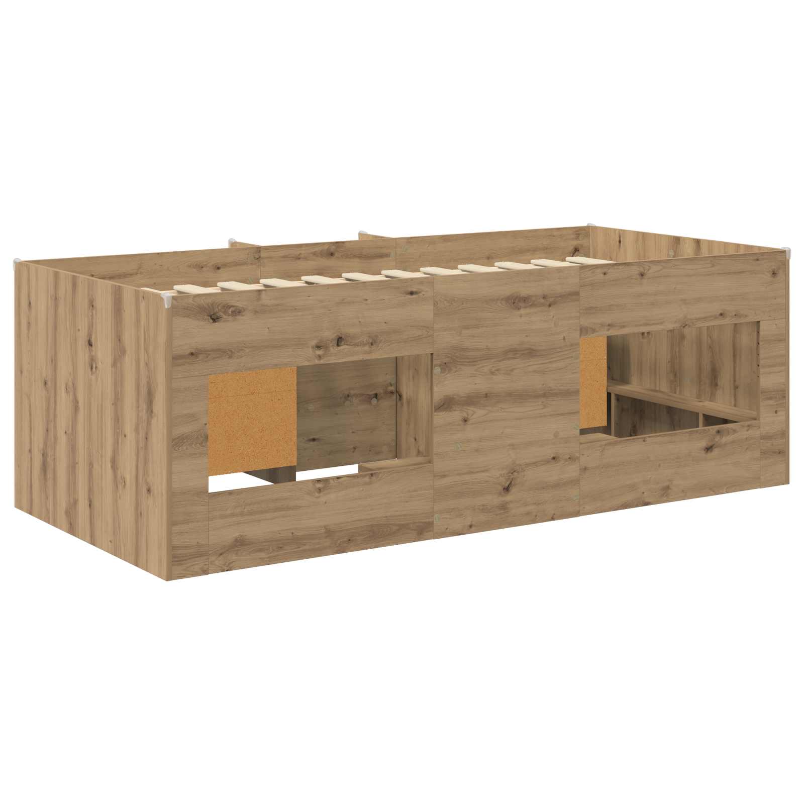 Cadre de lit en loft avec armoire 3 pc Chêne artisanal - XIOS