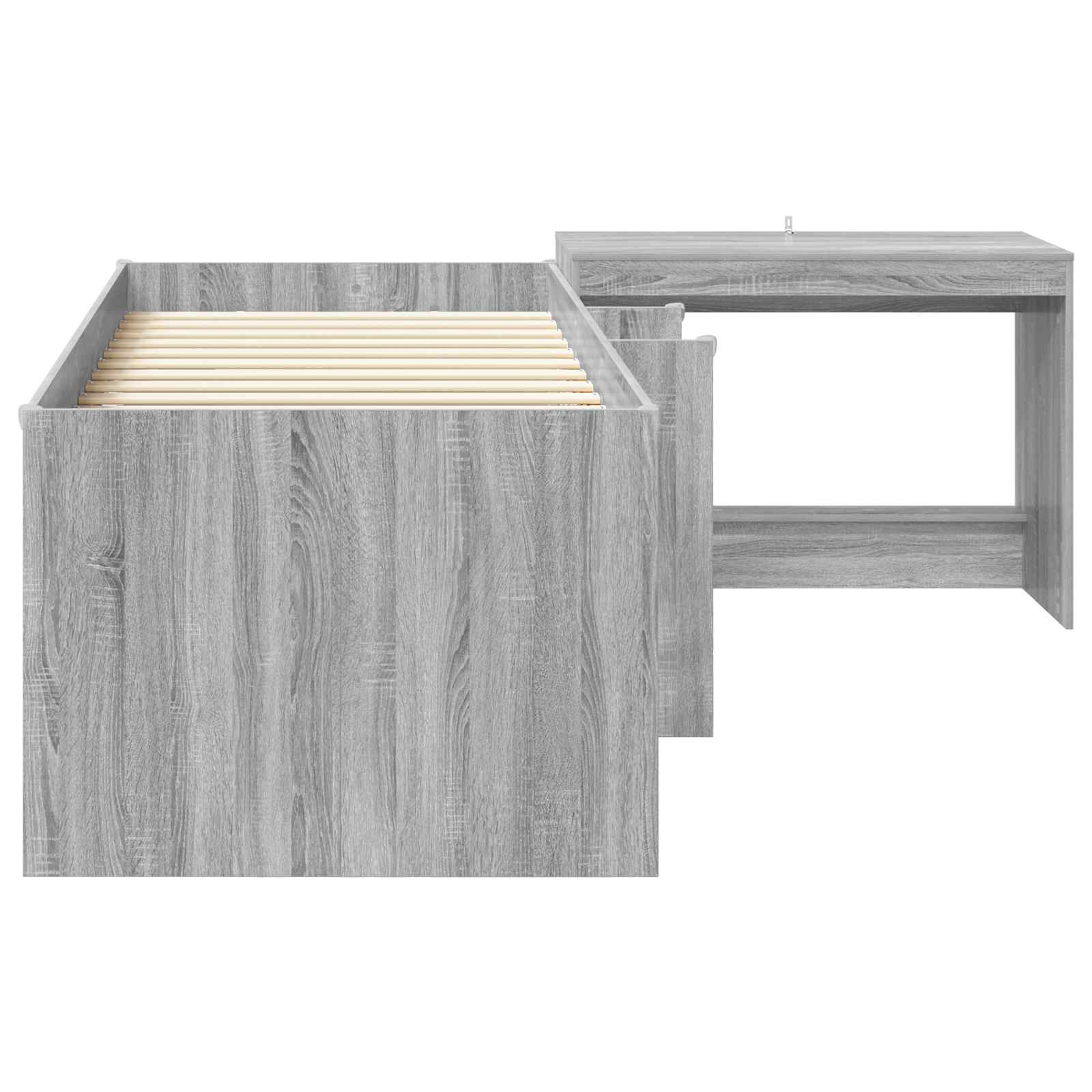 Lit haut pour enfants avec bureau 2 pc Sonoma gris - XIOS