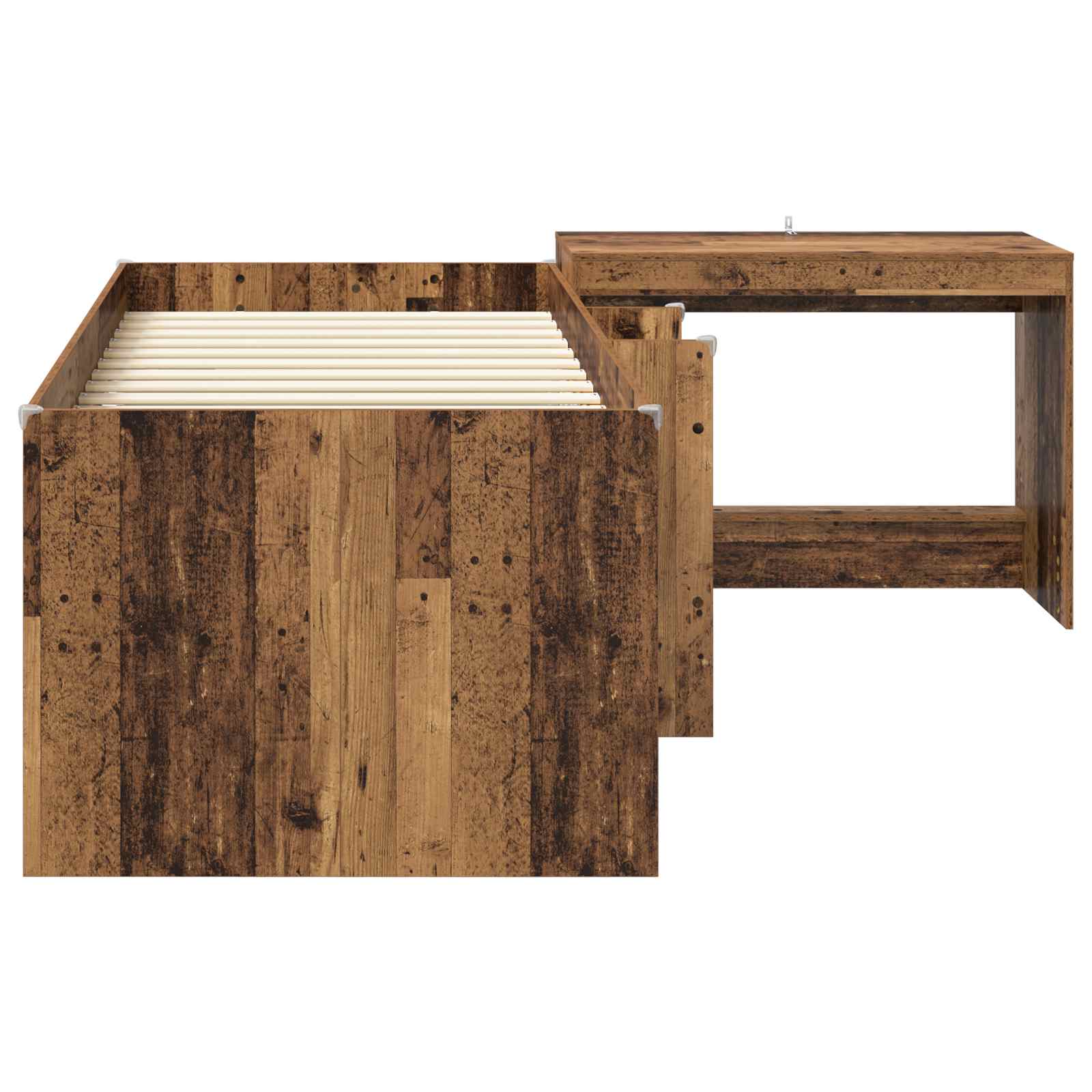 Lit haut pour enfants avec bureau 2 pc Bois ancien - XIOS