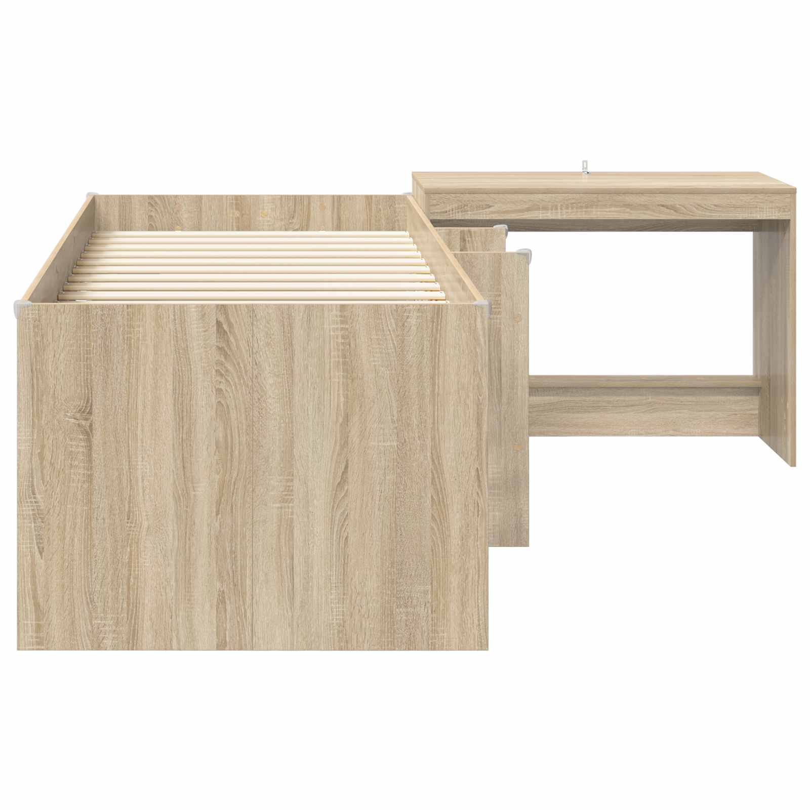 Cadre de Lit avec Bureau 2 pc Chêne Sonoma Bois d'ingénierie - XIOS