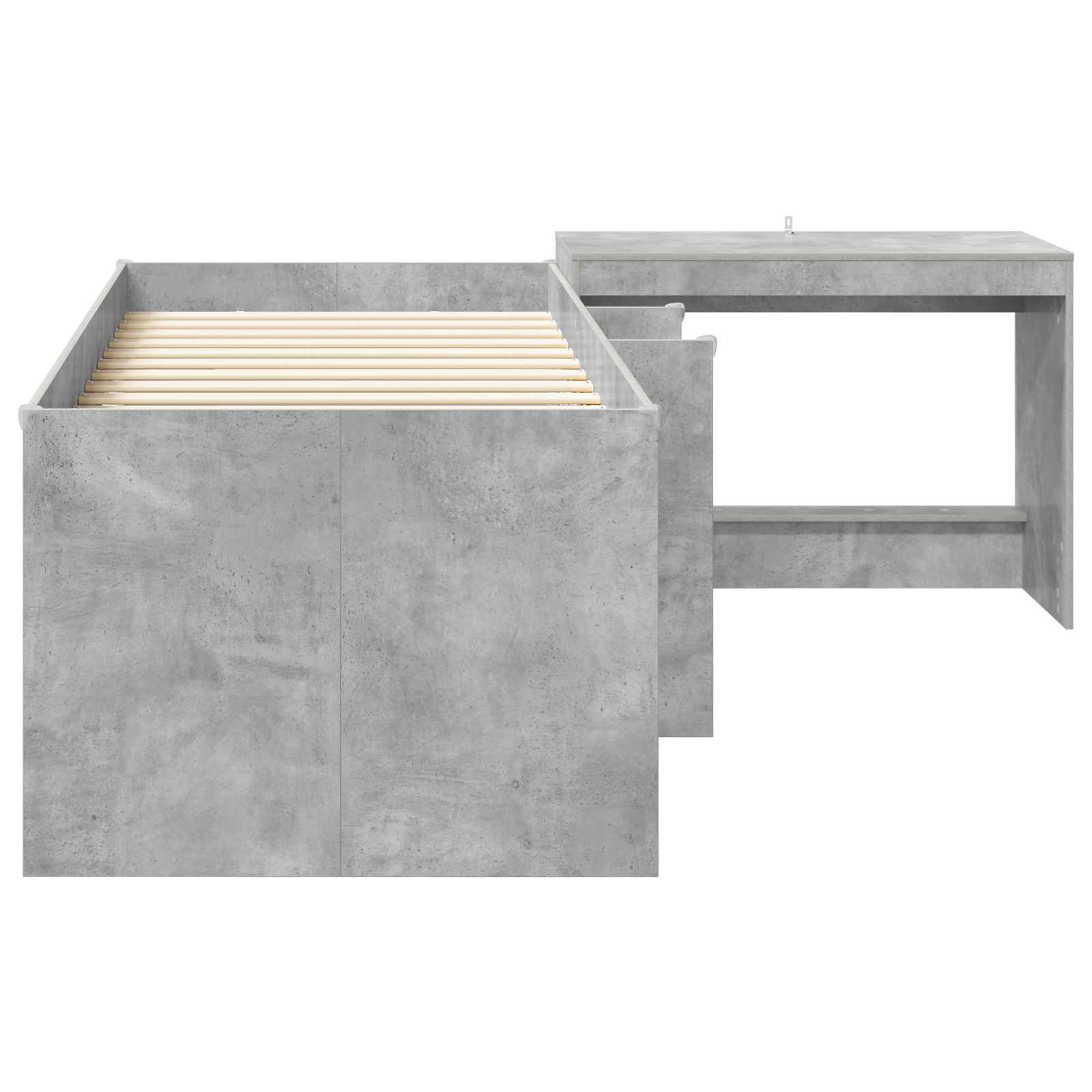 Lit haut pour enfants avec bureau 2 pc Gris béton - XIOS