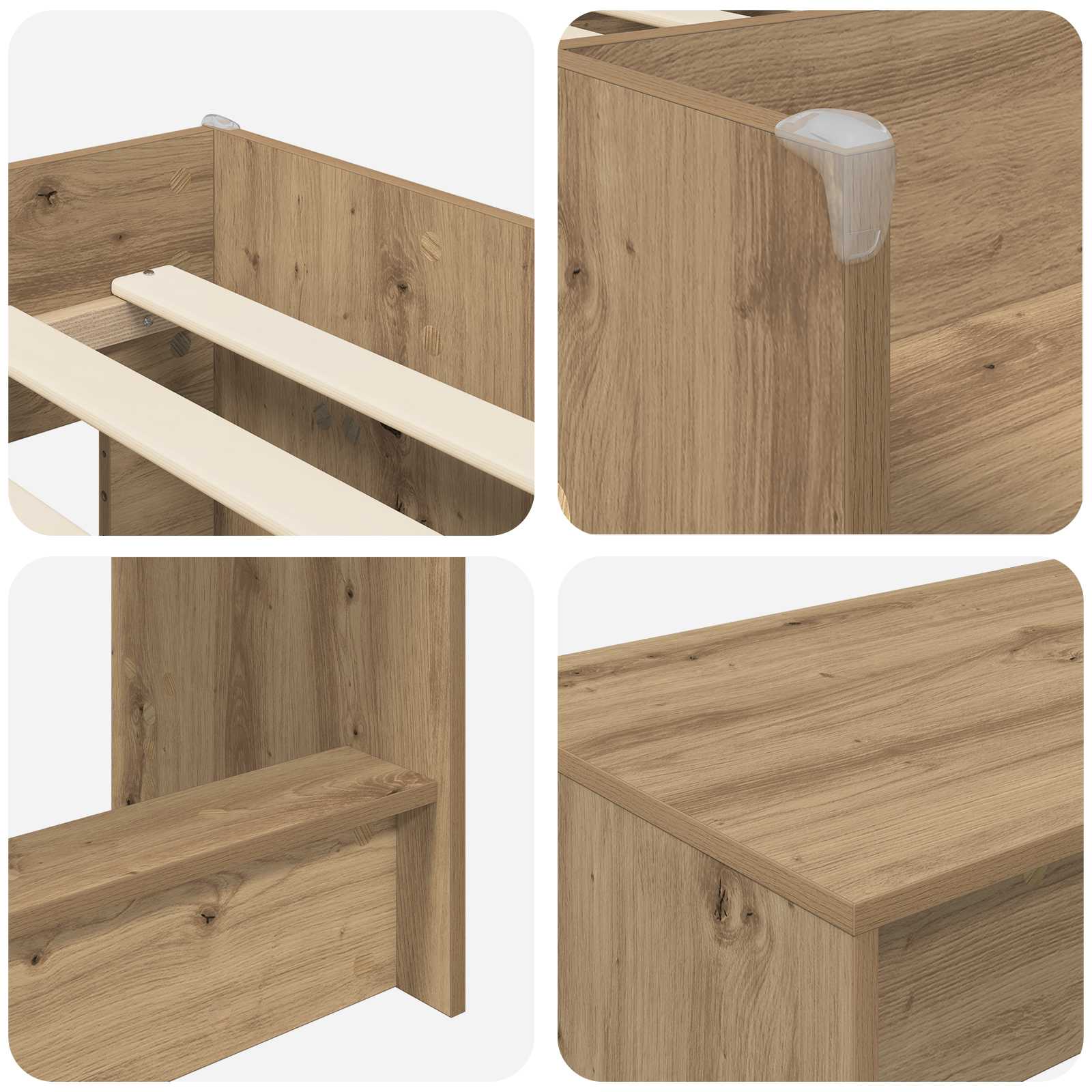 Lit haut pour enfants avec bureau 2 pc Chêne artisanal - XIOS