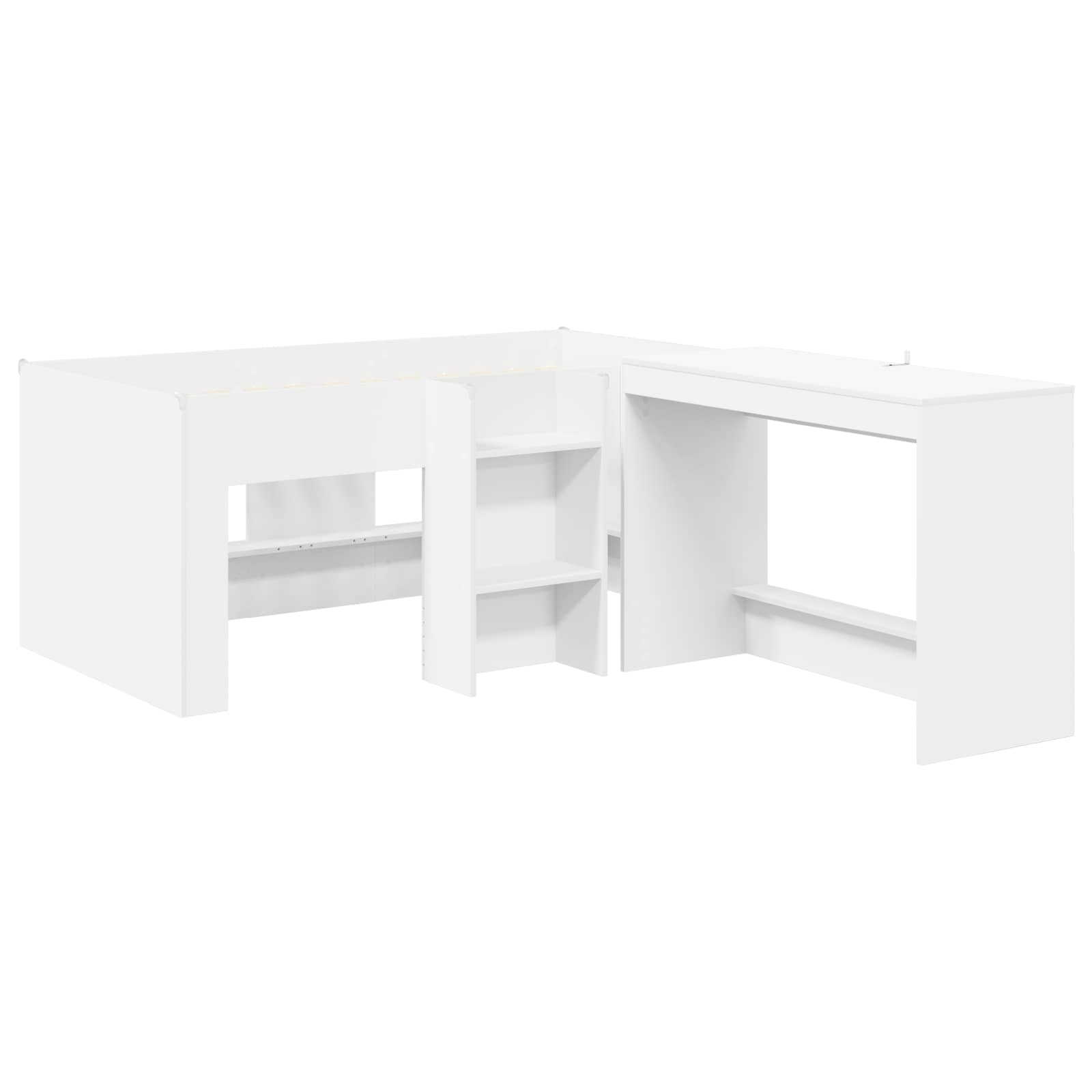 Lit haut pour enfants avec bureau 2 pc Blanc Bois d'ingénierie - XIOS
