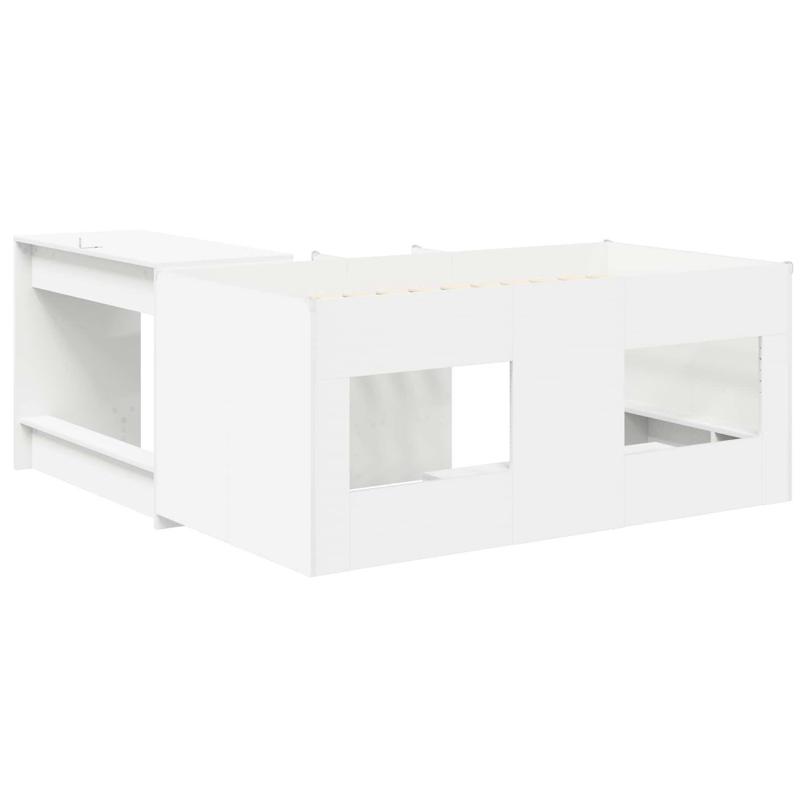 Lit haut pour enfants avec bureau 2 pc Blanc Bois d'ingénierie - XIOS