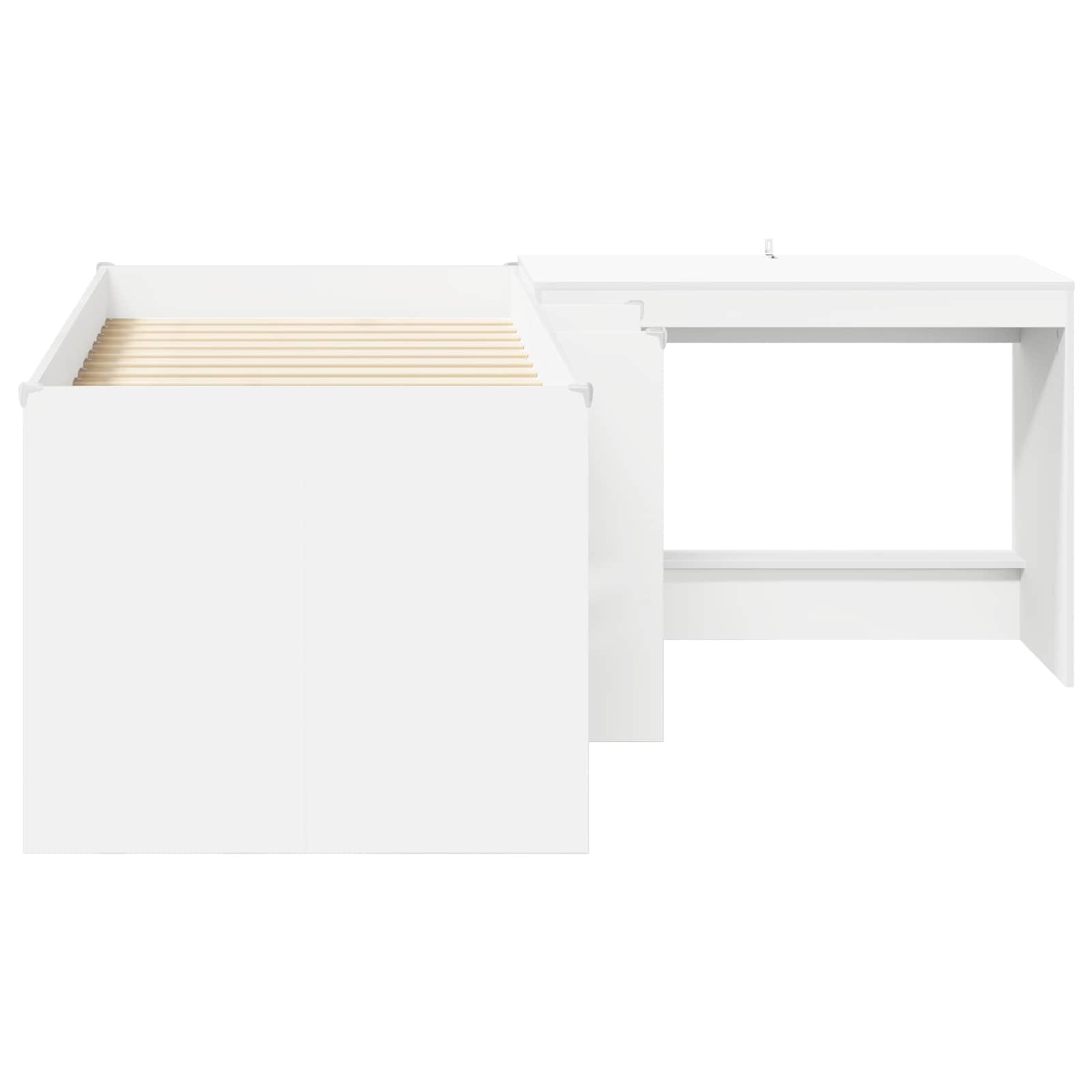 Lit haut pour enfants avec bureau 2 pc Blanc Bois d'ingénierie - XIOS