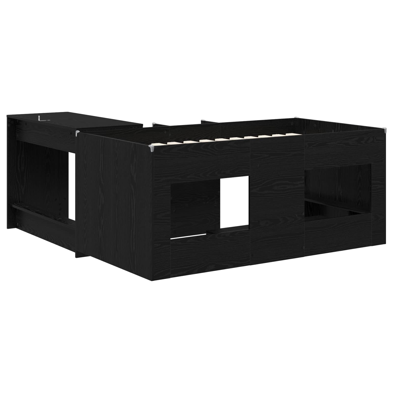 Lit haut pour enfants avec bureau 2 pc Chêne noir - XIOS