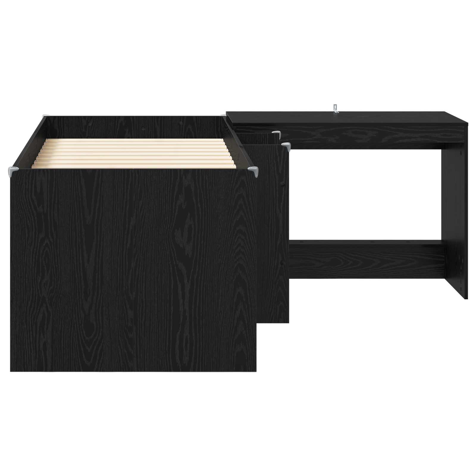 Lit haut pour enfants avec bureau 2 pc Chêne noir - XIOS