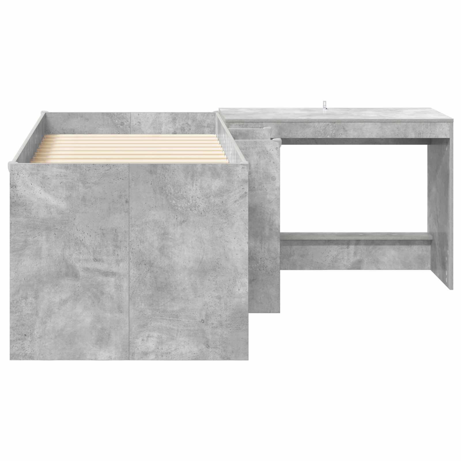 Lit haut pour enfants avec bureau 2 pc Gris béton - XIOS