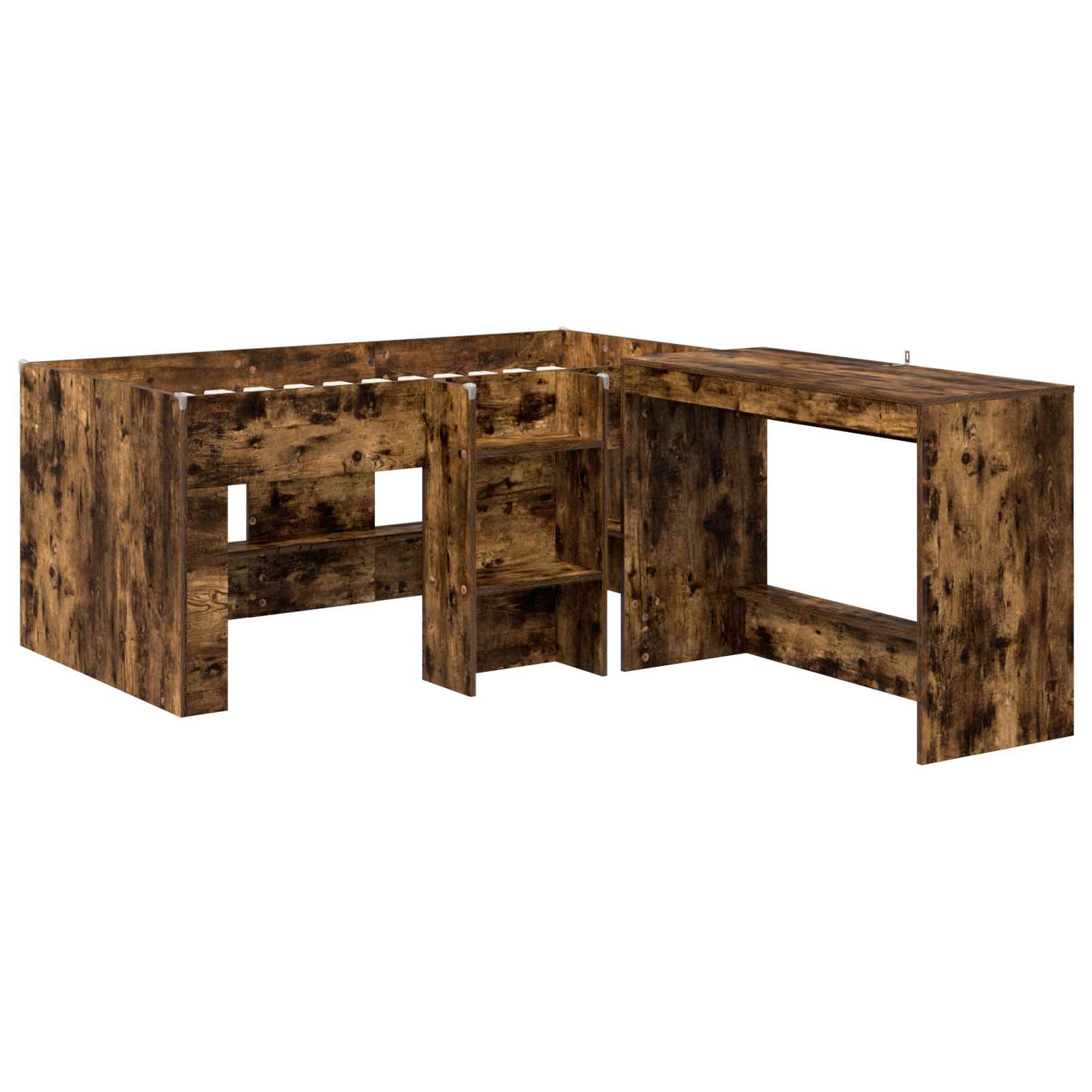 Lit haut pour enfants avec bureau 2 pc Chêne fumé - XIOS
