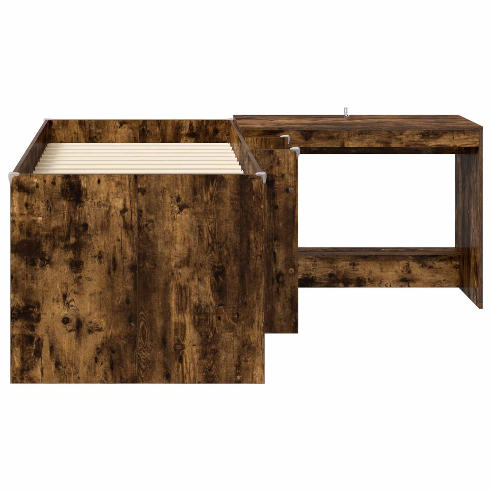 Lit haut pour enfants avec bureau 2 pc Chêne fumé - XIOS