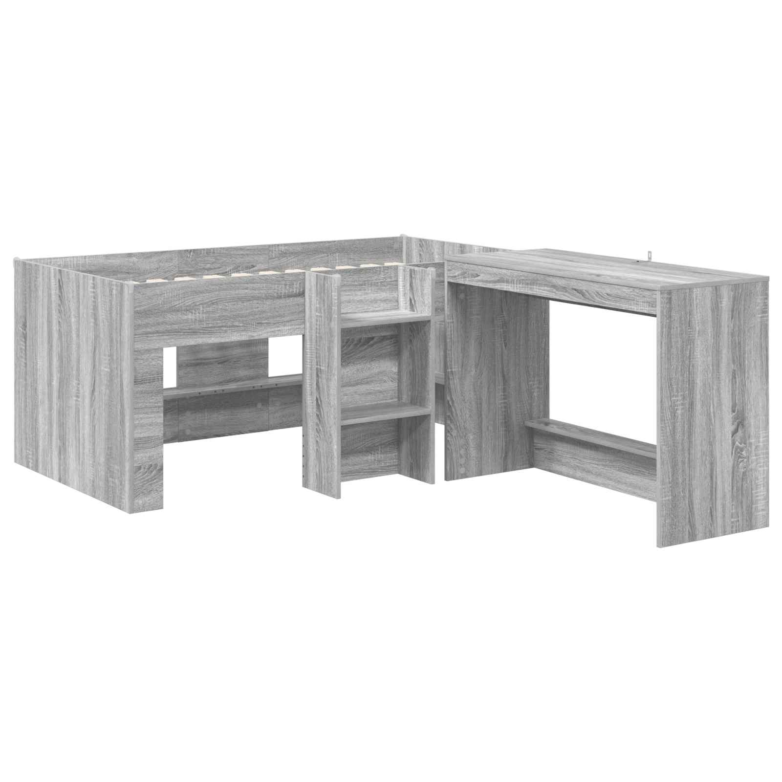 Lit haut pour enfants avec bureau 2 pc Sonoma gris - XIOS