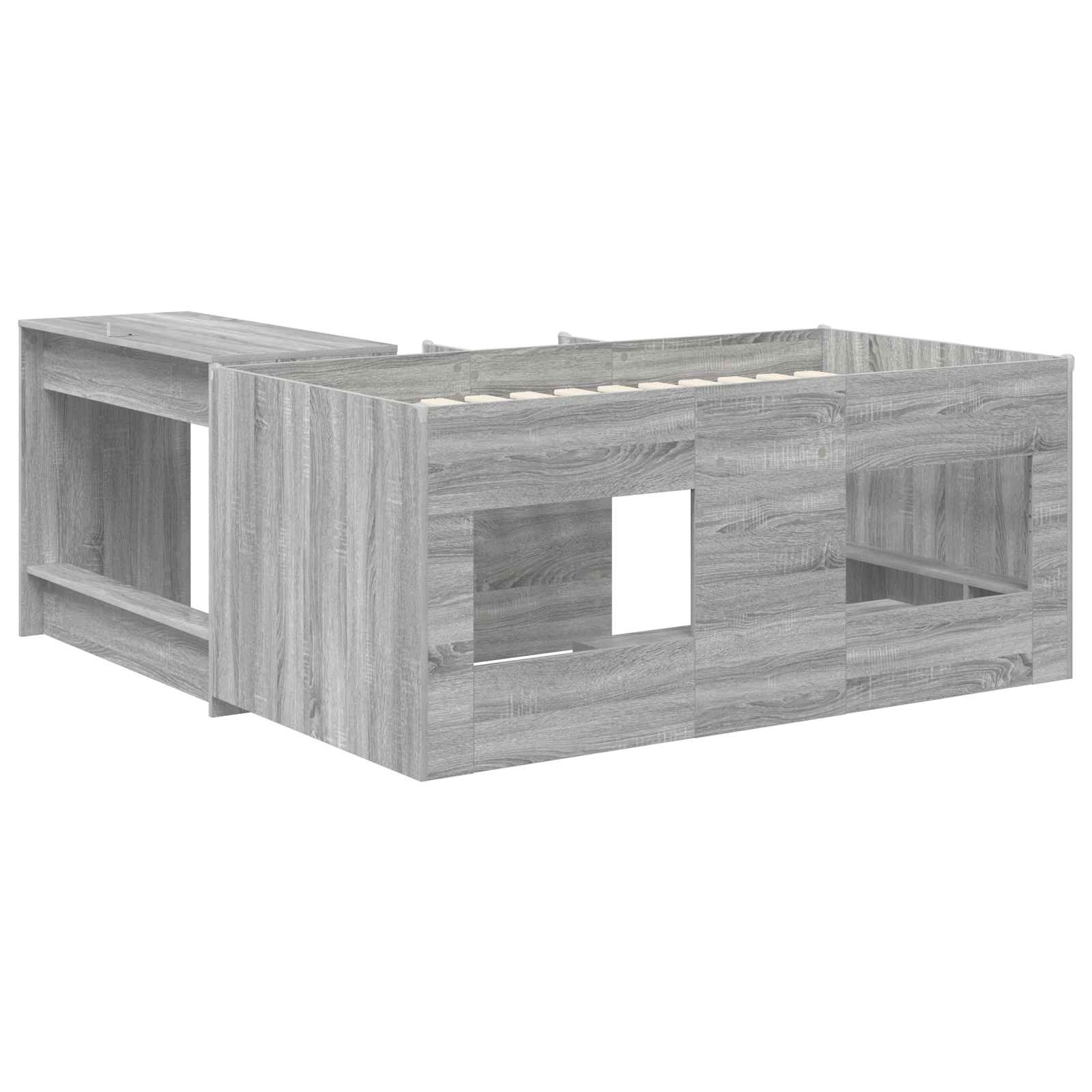 Lit haut pour enfants avec bureau 2 pc Sonoma gris - XIOS