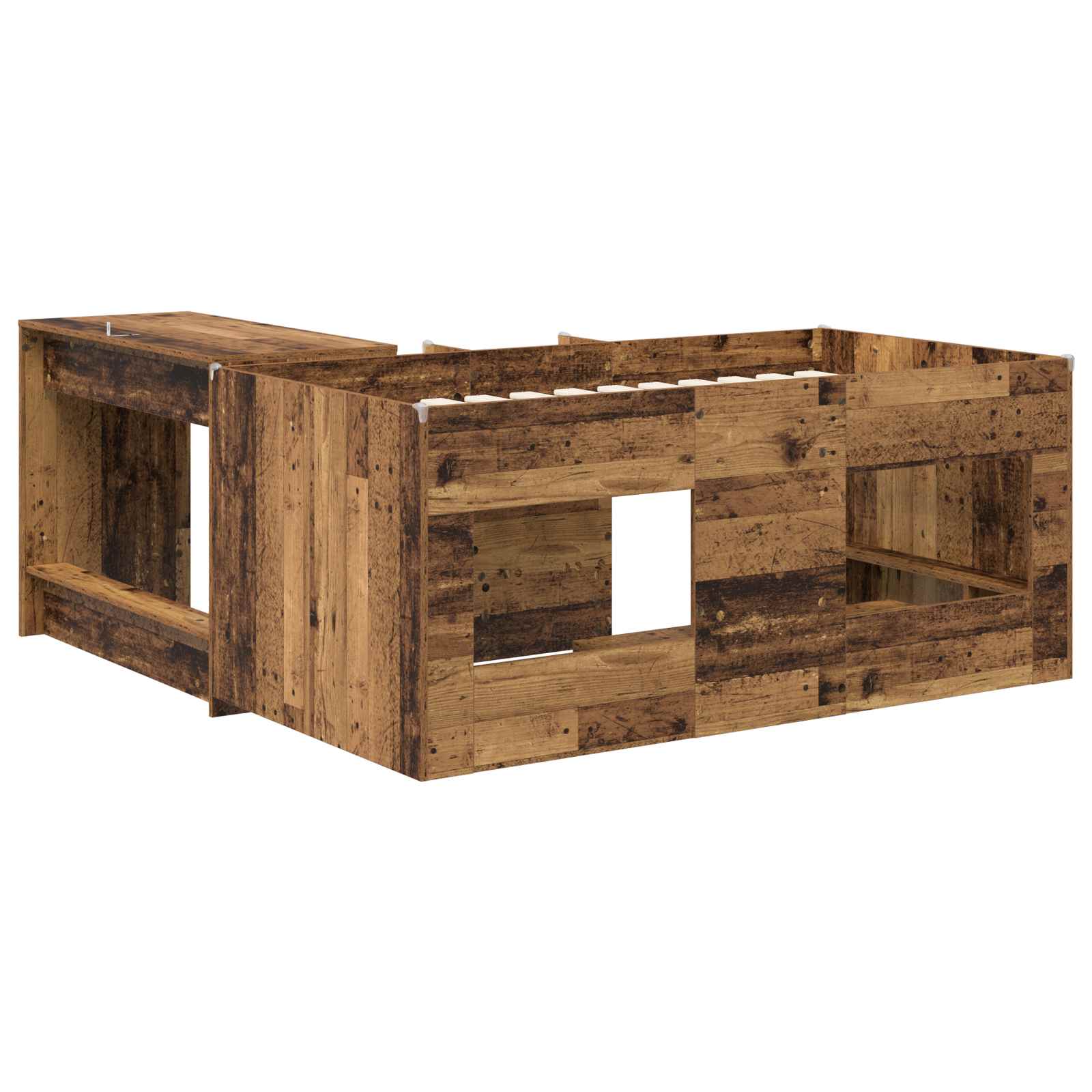 Lit haut pour enfants avec bureau 2 pc Bois ancien - XIOS